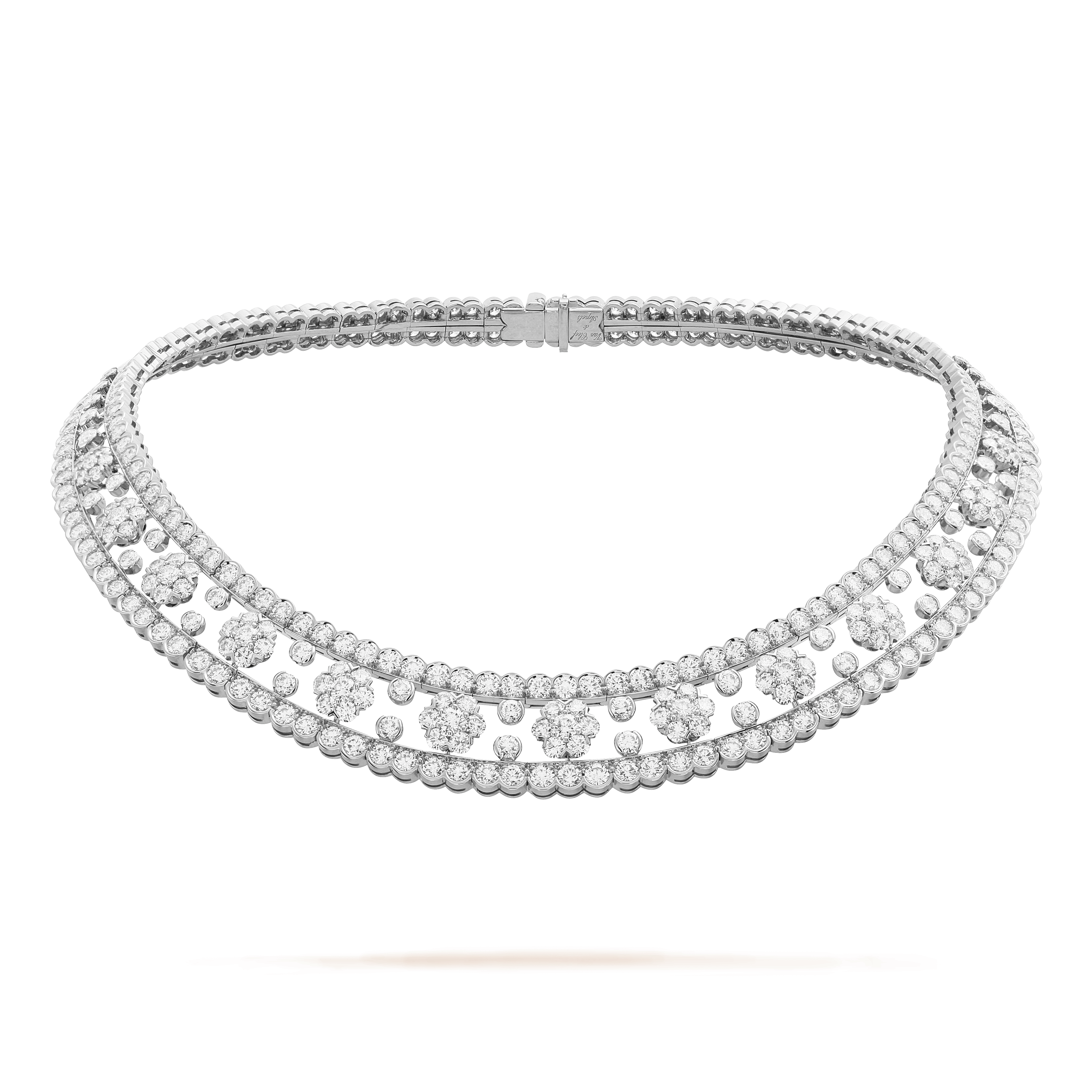 Snowflake necklace, 18K white gold, Diamond:  367 stones,  30.99 carats, Front, High Jewelry Necklace - Van Cleef & Arpels