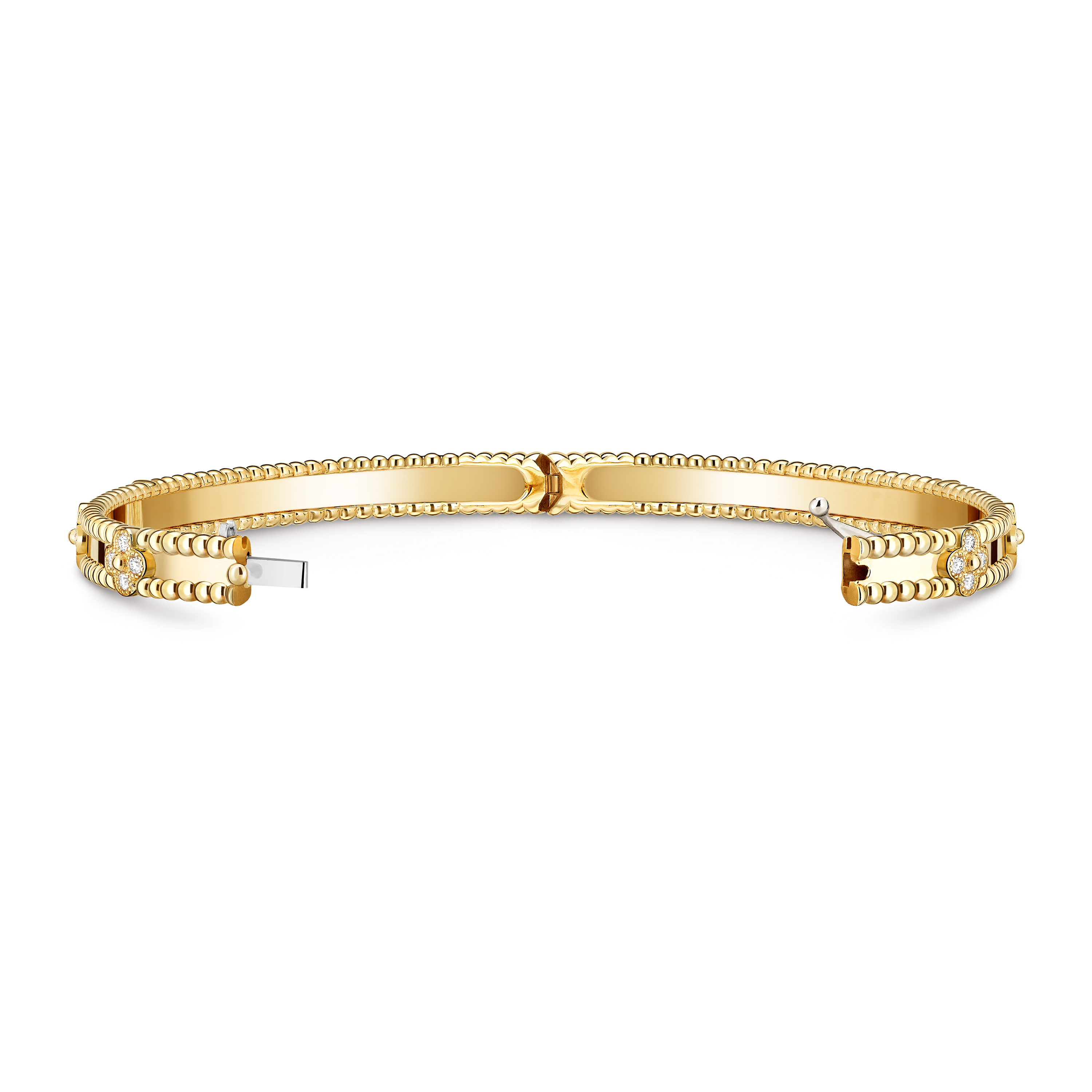 Perlée sweet clovers bracelet, medium model 18K yellow gold