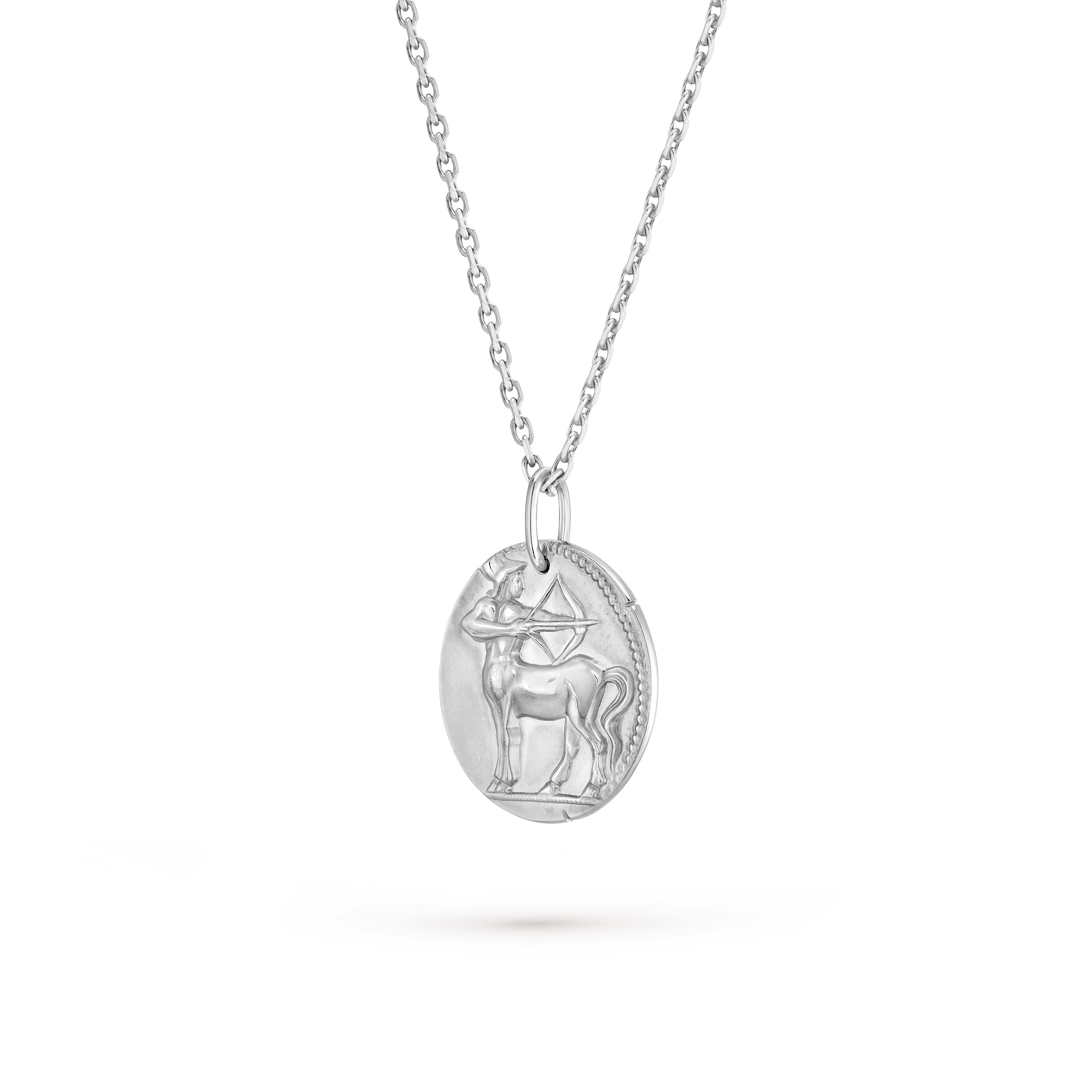 Zodiaque medal Sagittarii (Sagittarius), 18K white gold, Three Fourth, Jewelry Pendent - Van Cleef & Arpels