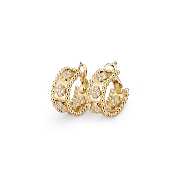 [Van Cleef and Arpel] Vintage Alhambra Gold Tiger Eye ピアス Vintage Alhambra earrings 18K yellow gold, Tiger Eye - Van