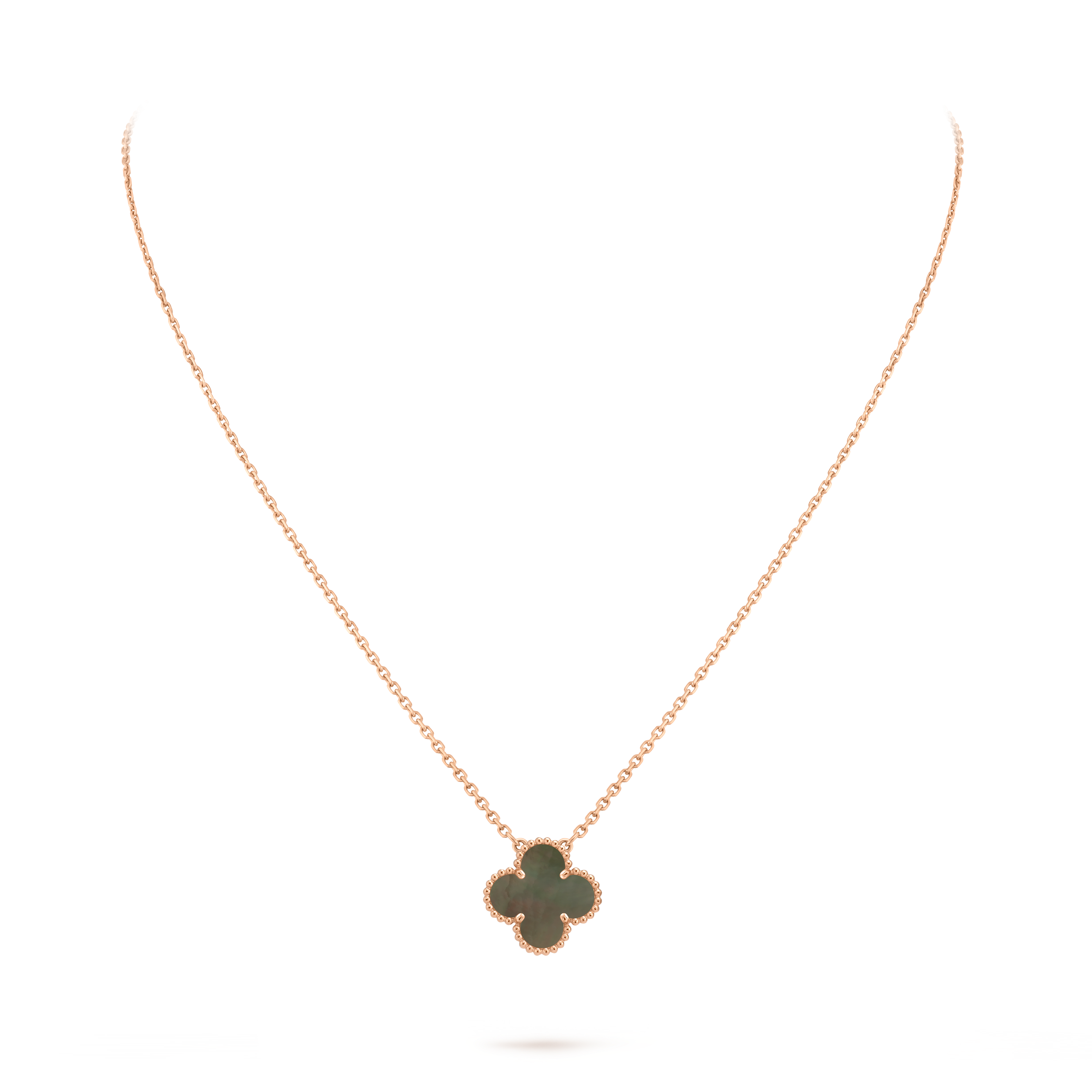 Vintage Alhambra吊坠, 18K玫瑰金, 珍珠母贝:  1 宝石, Three Fourth, Jewelry Pendent_梵克雅宝_Van Cleef & Arpels