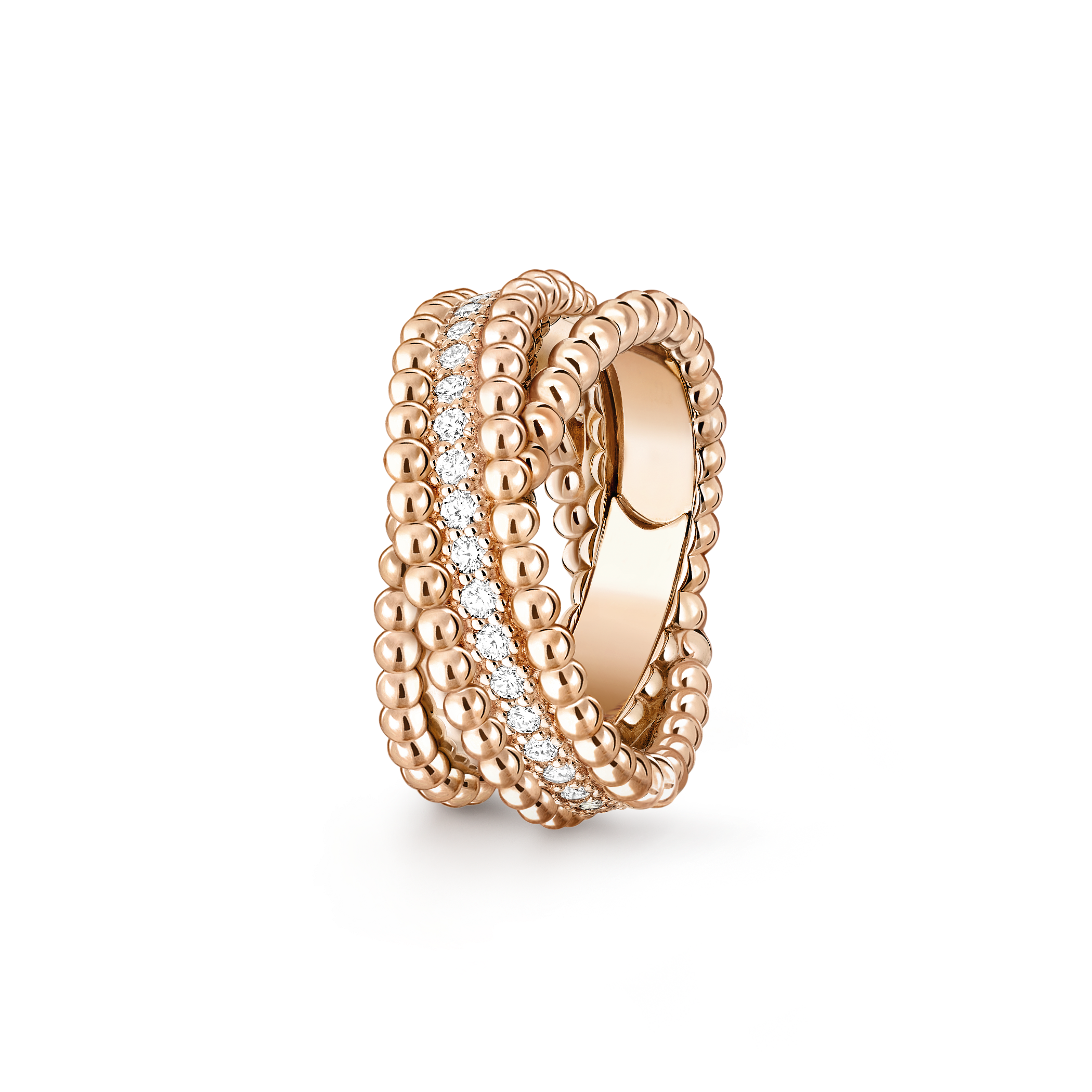 Perlee diamonds duo ring 18K rose gold Diamond Van Cleef Arpels