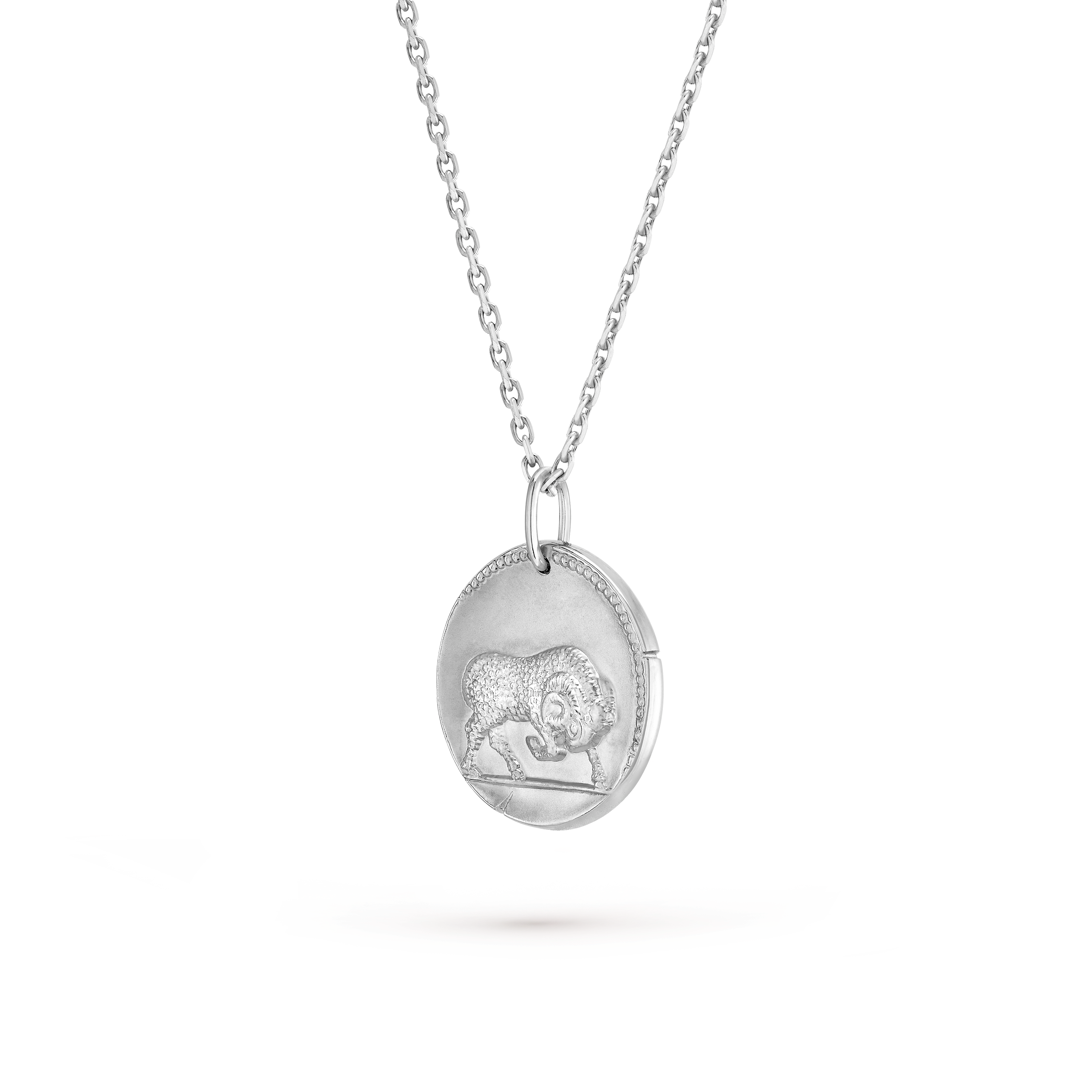 Zodiaque medal Arietis (Aries), 18K white gold, Three Fourth, Jewelry Pendent - Van Cleef & Arpels