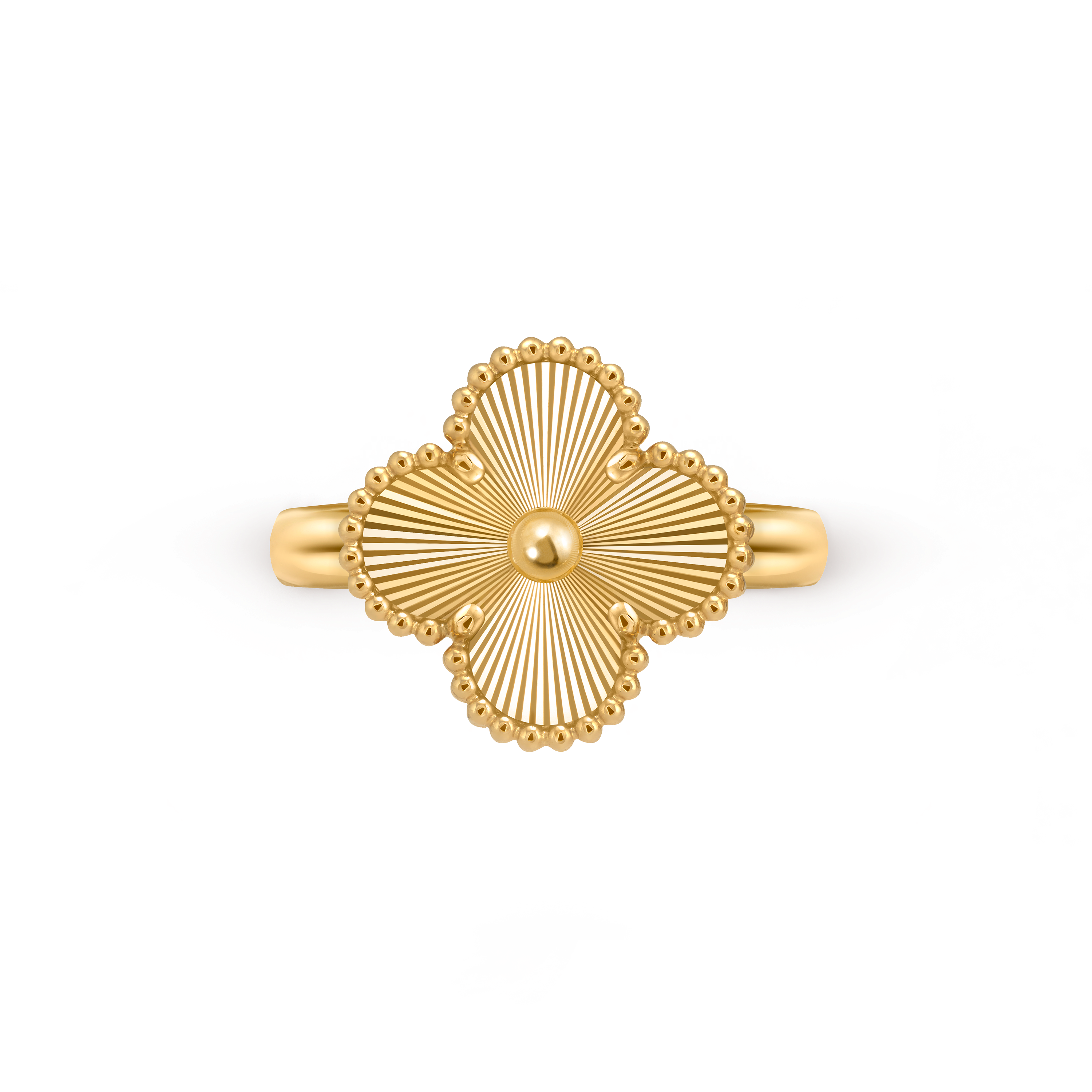 Vintage Alhambra ring, 18K yellow gold, Top, Jewelry Ring - Van Cleef & Arpels