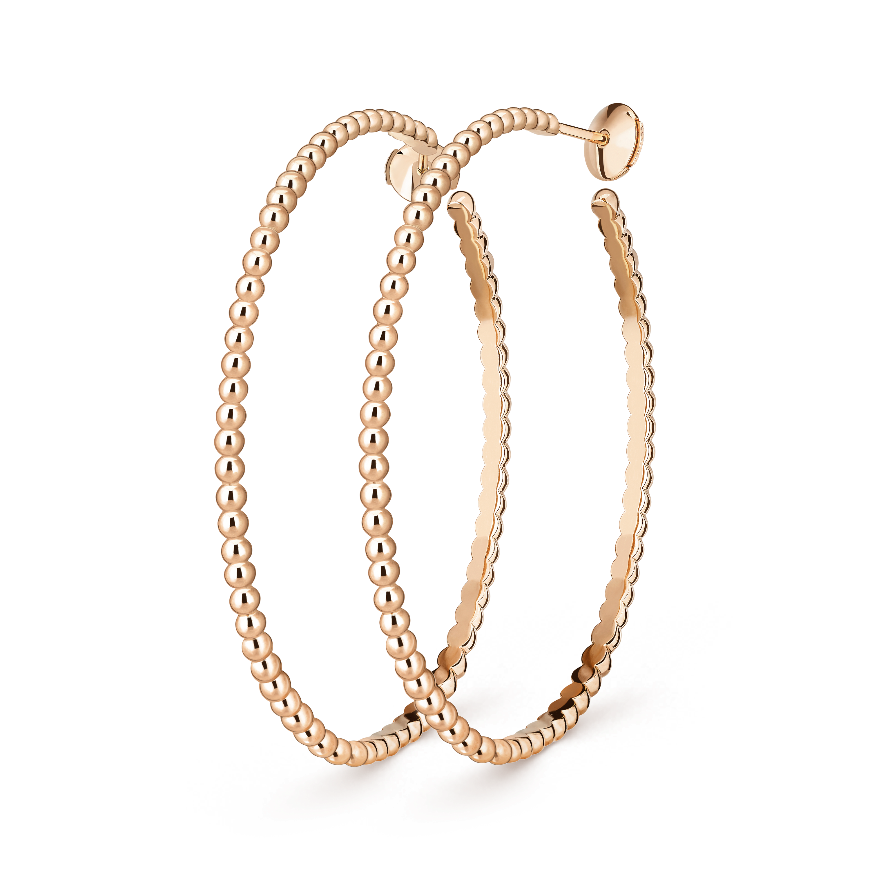 上品 of pearls Perlée gold rose 18K model large earrings, hoop 家庭用ゲーム機本体