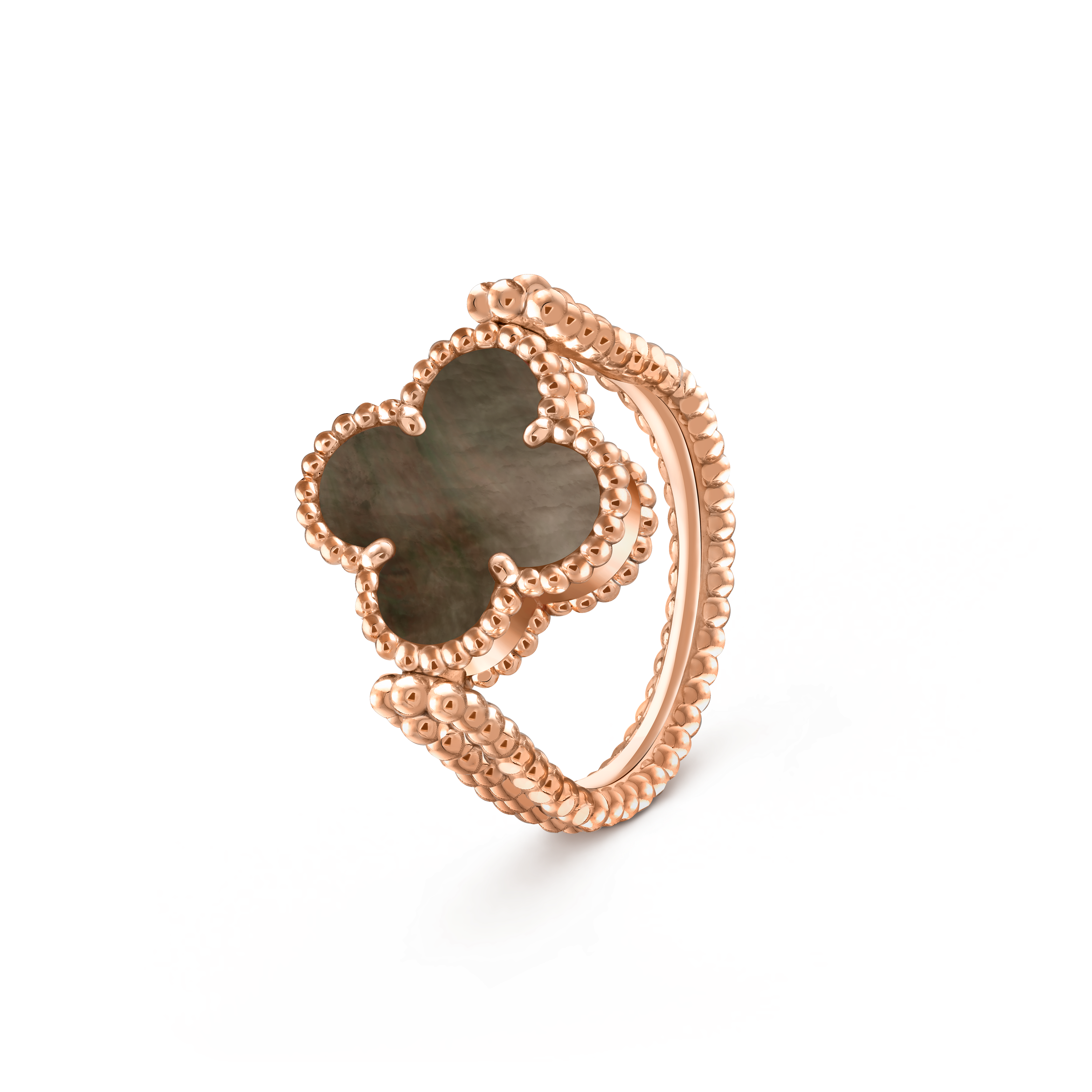 Vintage Alhambra可翻转戒指, 18K玫瑰金, 珍珠母贝:  1 宝石, 钻石:  1 宝石,  0.04 克拉, Three Fourth, Jewelry Ring_梵克雅宝_Van Cleef & Arpels