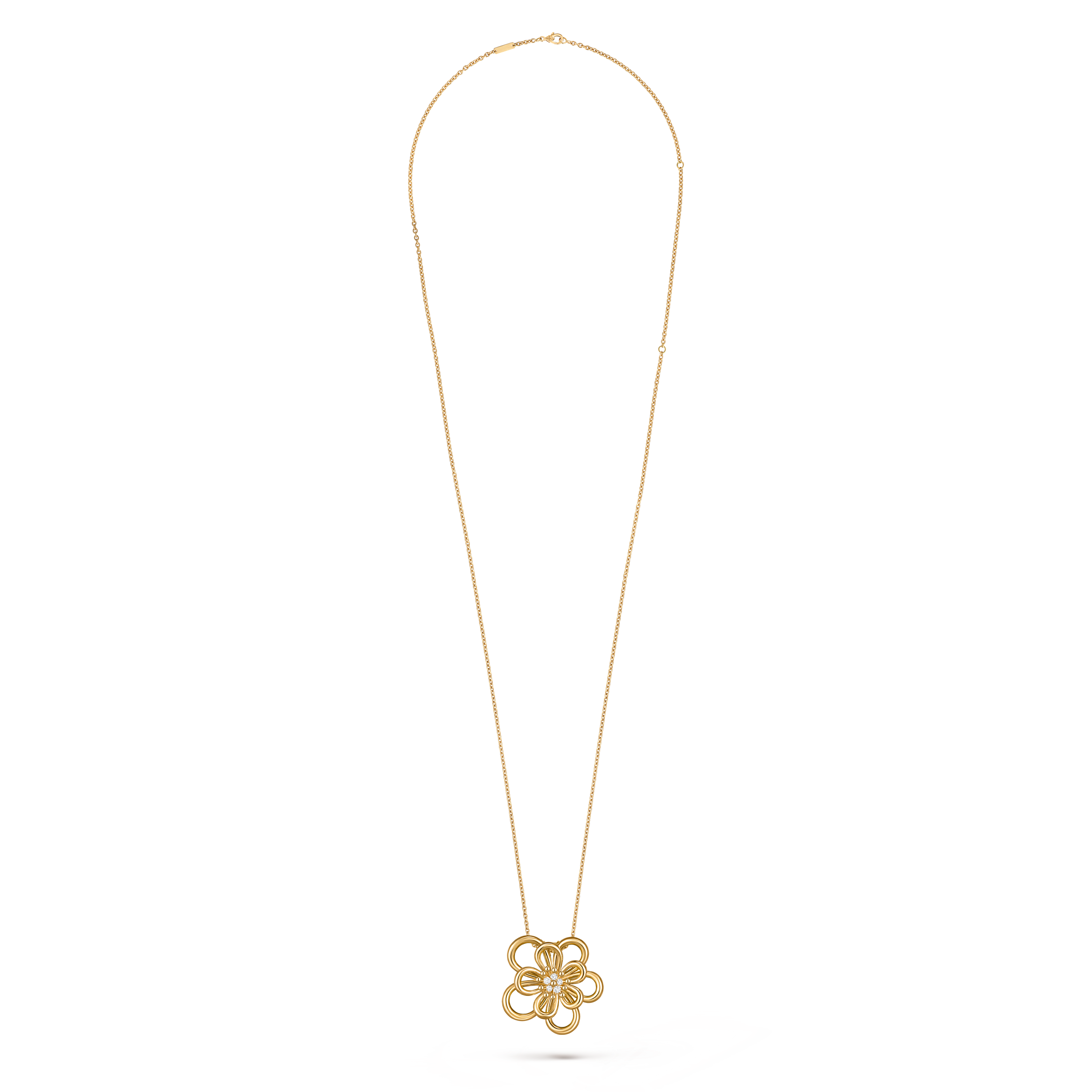Flowerlace胸针吊坠, 18K黄金, 钻石:  5颗,  0.54 克拉, Top, Jewelry Clip Pendant_梵克雅宝_Van Cleef & Arpels