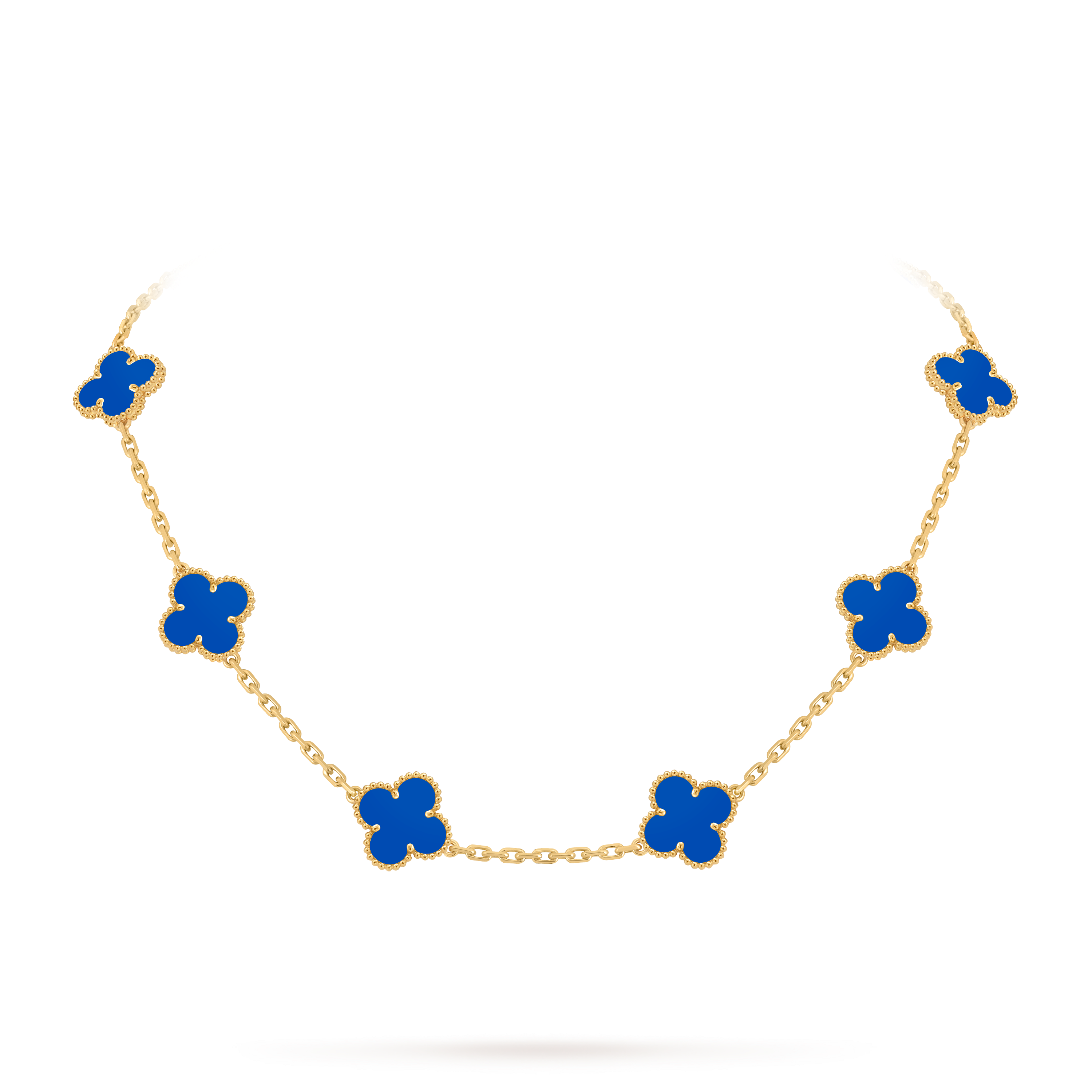 Vintage Alhambra项链，10四叶幸运图案, 18K黄金, 玛瑙:  10颗, On Stand, Jewelry Necklace_梵克雅宝_Van Cleef & Arpels