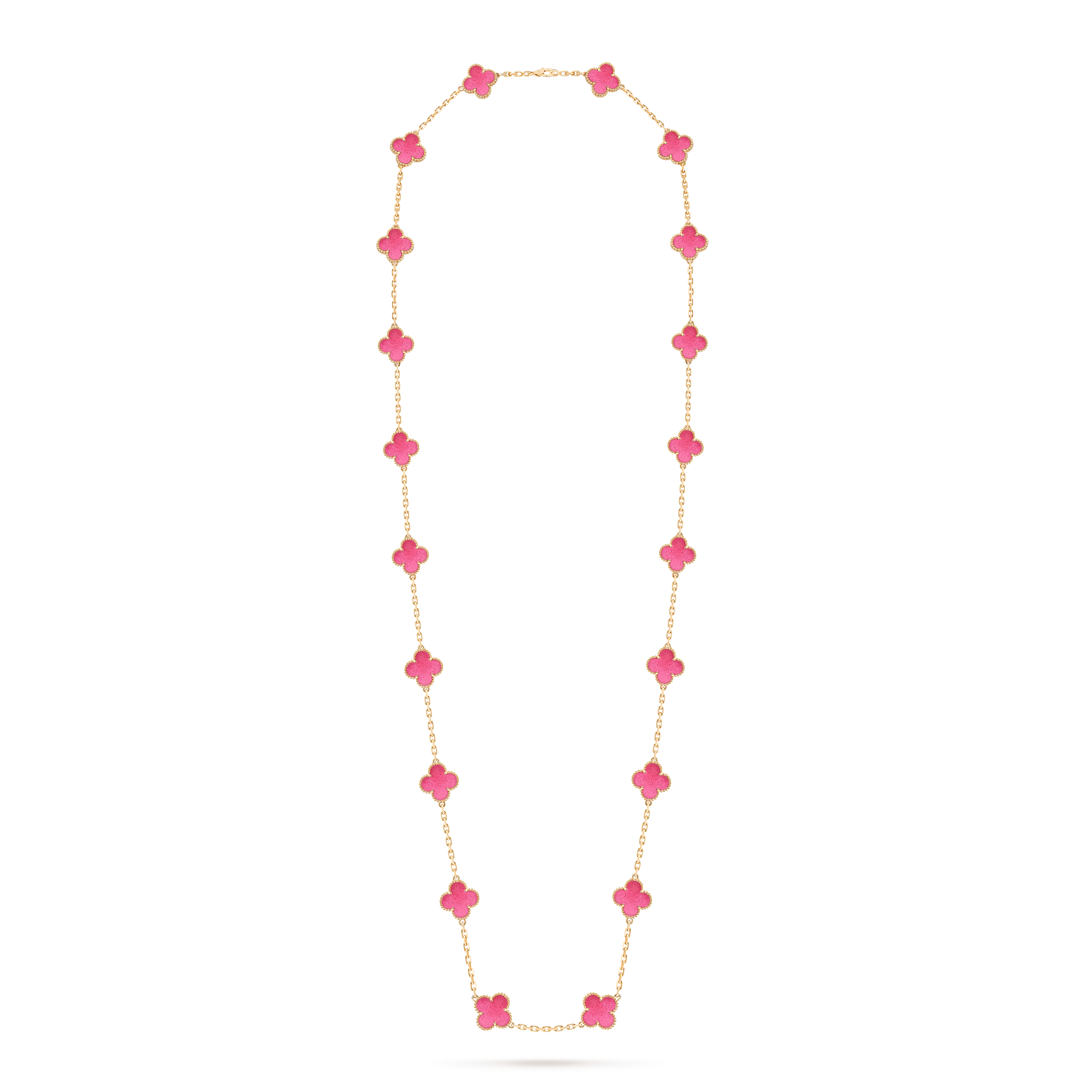 Vintage Alhambra长项链，20枚四叶幸运图案, 18K黄金, Front, Jewelry Long Necklace_梵克雅宝_Van Cleef & Arpels