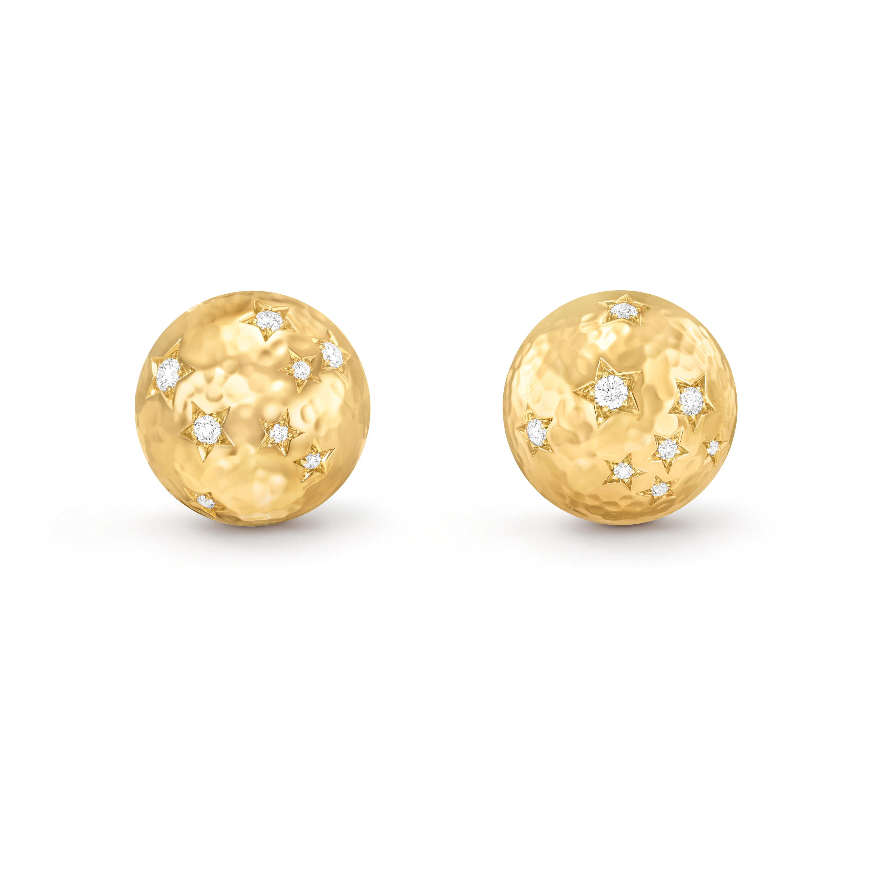 Sous les étoiles耳环, 18K黄金, 钻石:  16颗,  0.45 克拉, Front, Jewelry Earrings_梵克雅宝_Van Cleef & Arpels