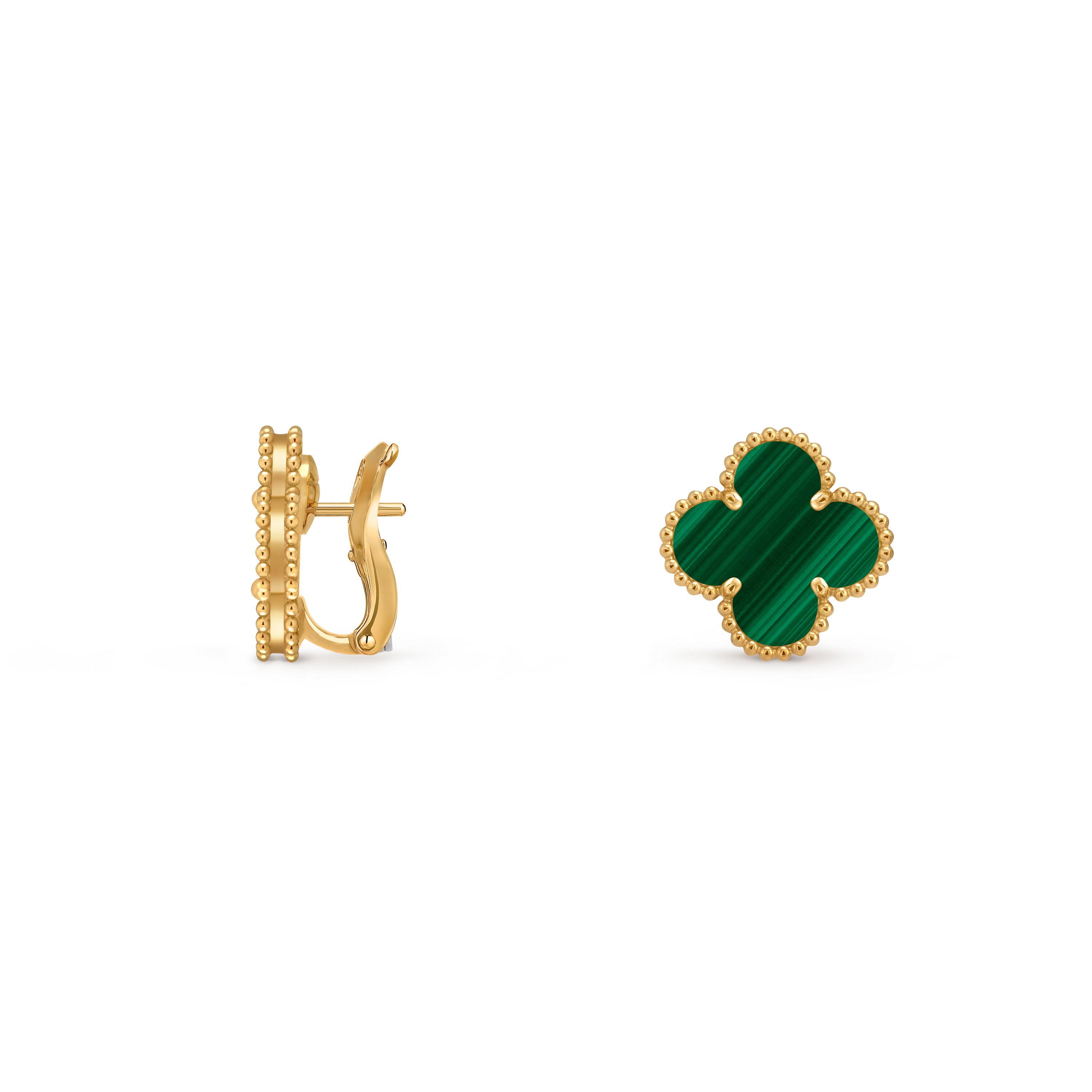 Vintage Alhambra耳环, 18K黄金, 孔雀石:  2颗, Profile, Jewelry Earrings_梵克雅宝_Van Cleef & Arpels