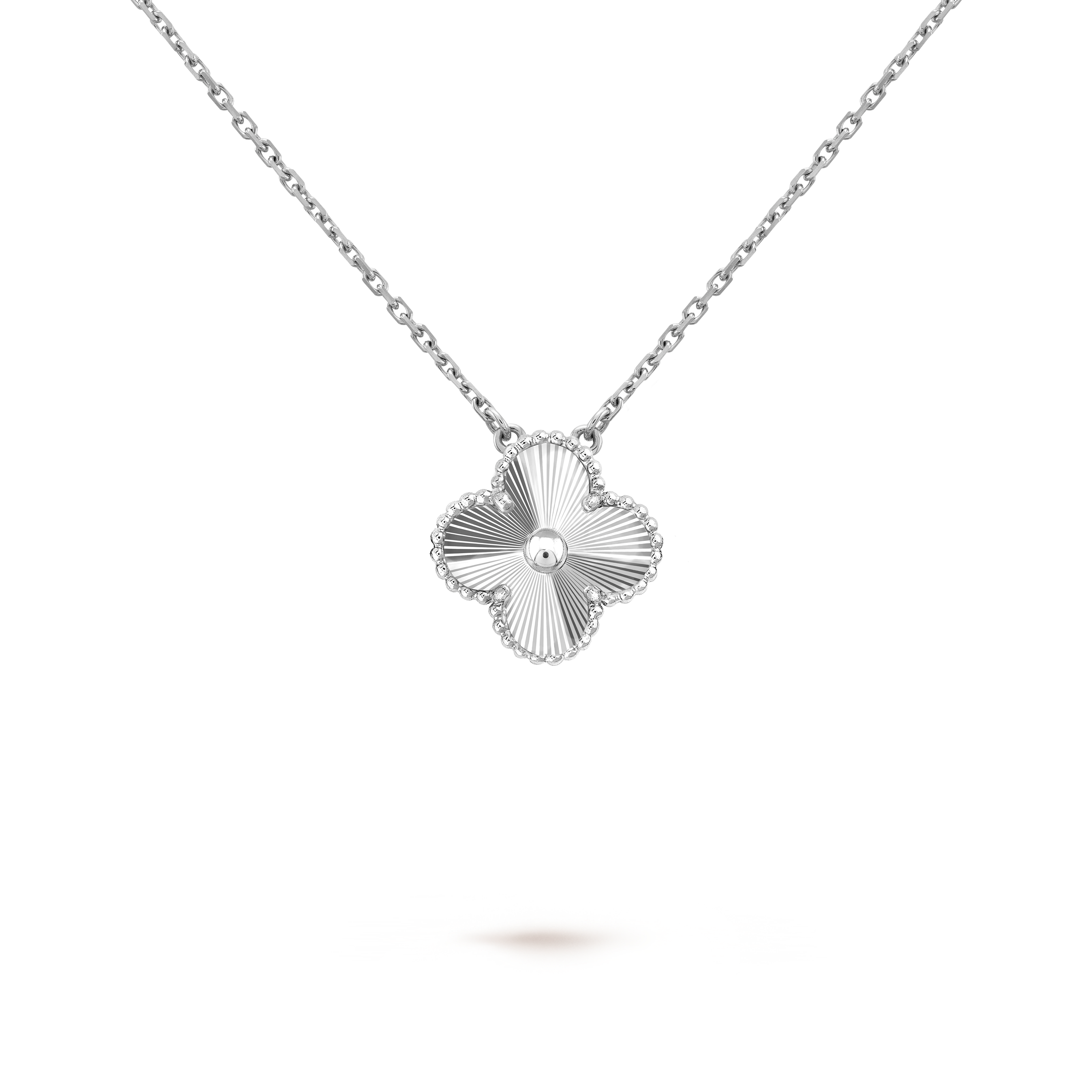 Vintage Alhambra pendant 18K white gold Van Cleef Arpels