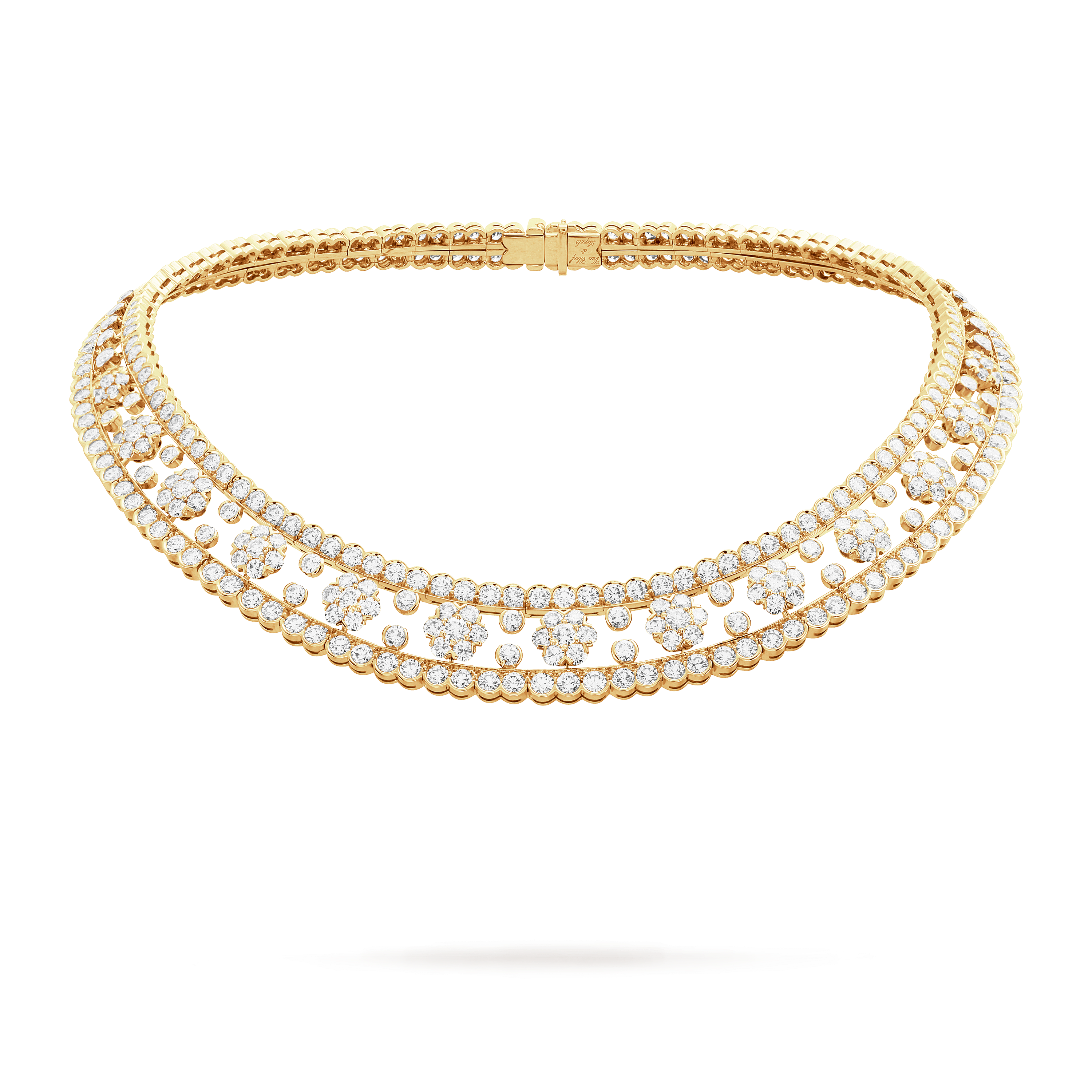 Snowflake necklace, 18K yellow gold, Diamond:  367 stones,  30.99 carats, Detail, High Jewelry Necklace - Van Cleef & Arpels