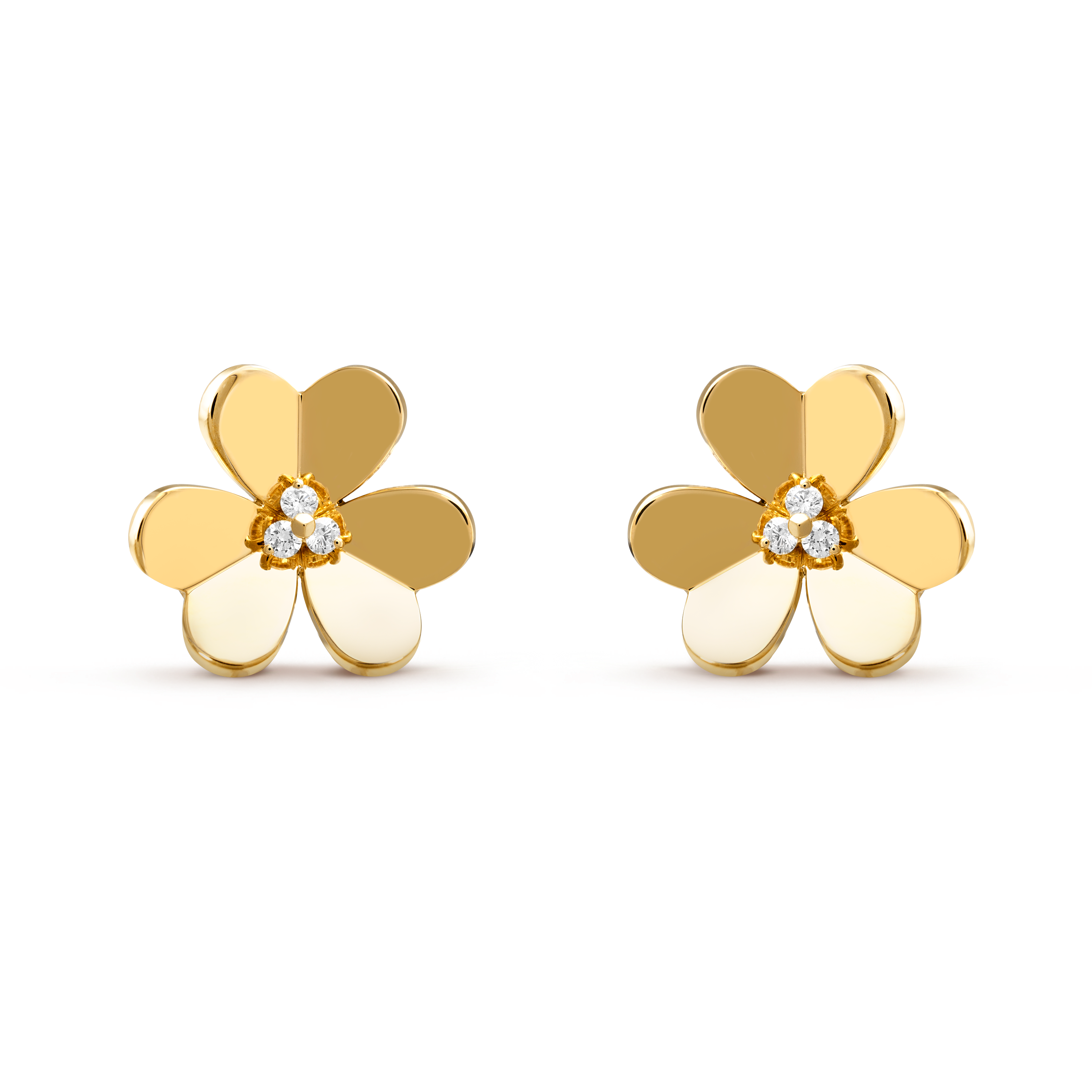 Frivole耳环，大号款式, 18K黄金, 钻石:  6颗,  0.32 克拉, Front, Jewelry Earrings_梵克雅宝_Van Cleef & Arpels