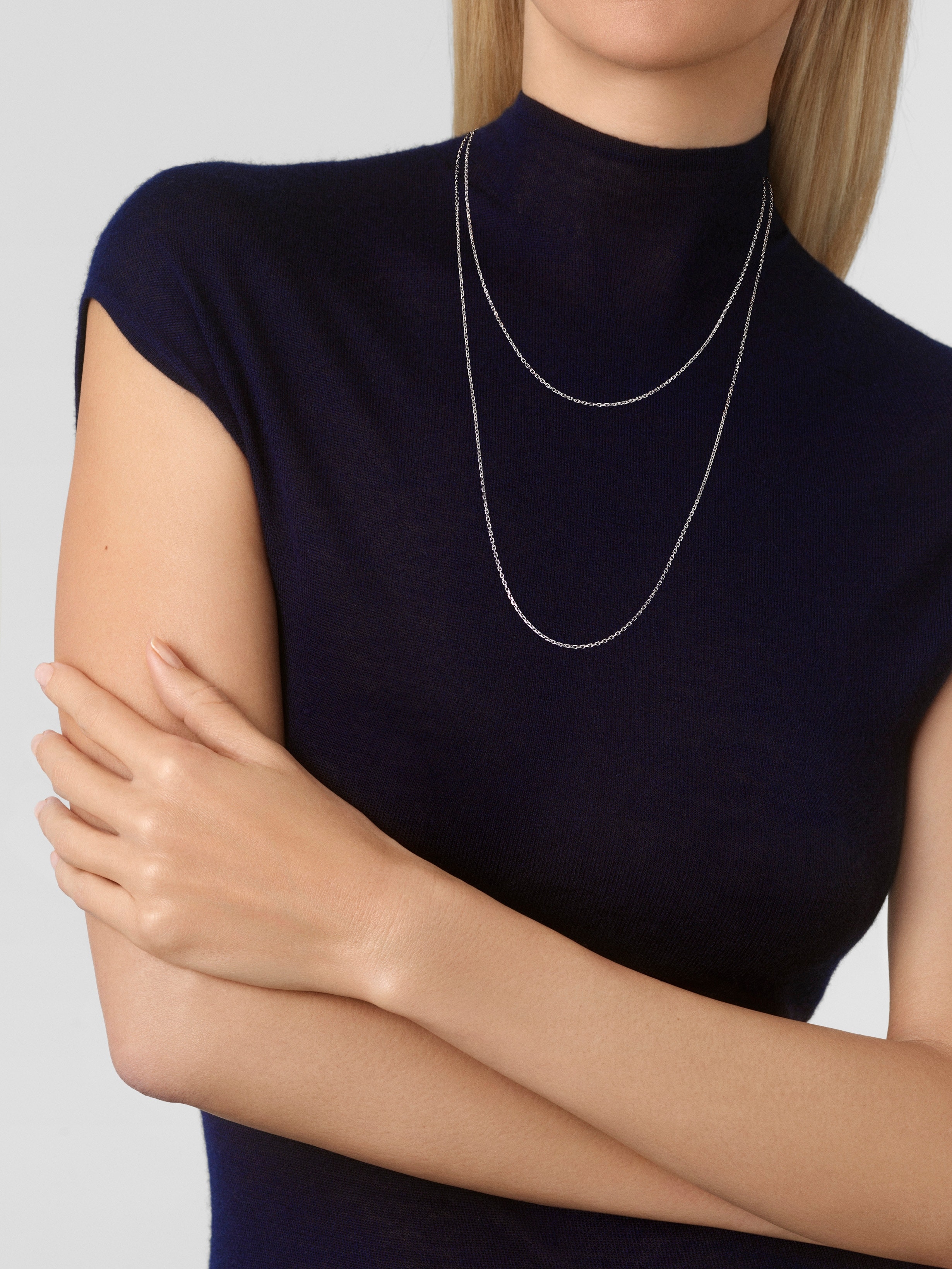 链条，50厘米, 18K白金, Worn Detail, Jewelry Chain_梵克雅宝_Van Cleef & Arpels