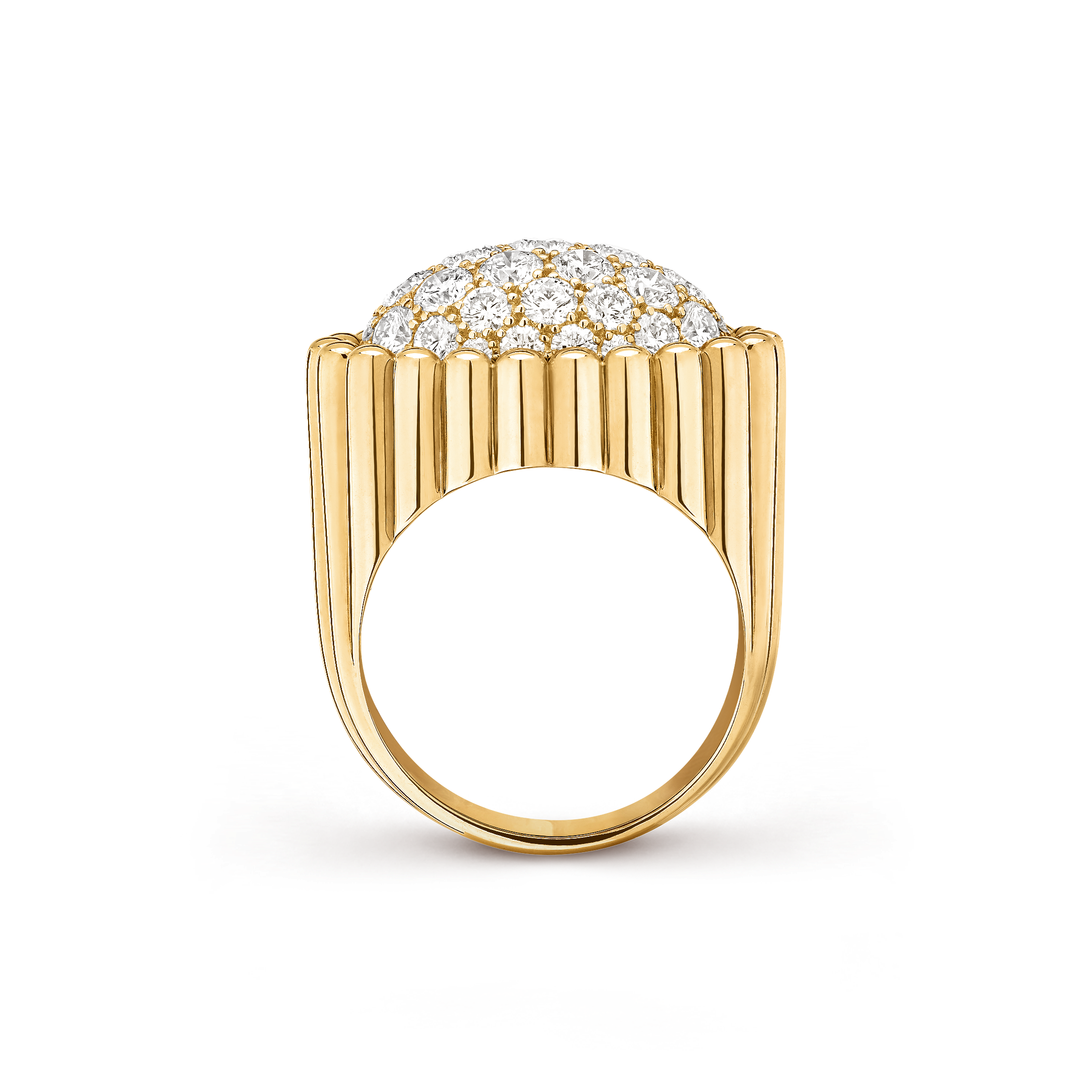 Perlée戒指，铺镶钻石, 18K黄金, 钻石:  37颗,  2.27 克拉, Profile, Jewelry Ring_梵克雅宝_Van Cleef & Arpels