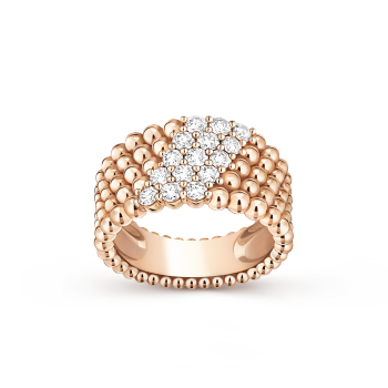 VCARP7UU00 - Perlée diamonds戒指，5排镶钻设计