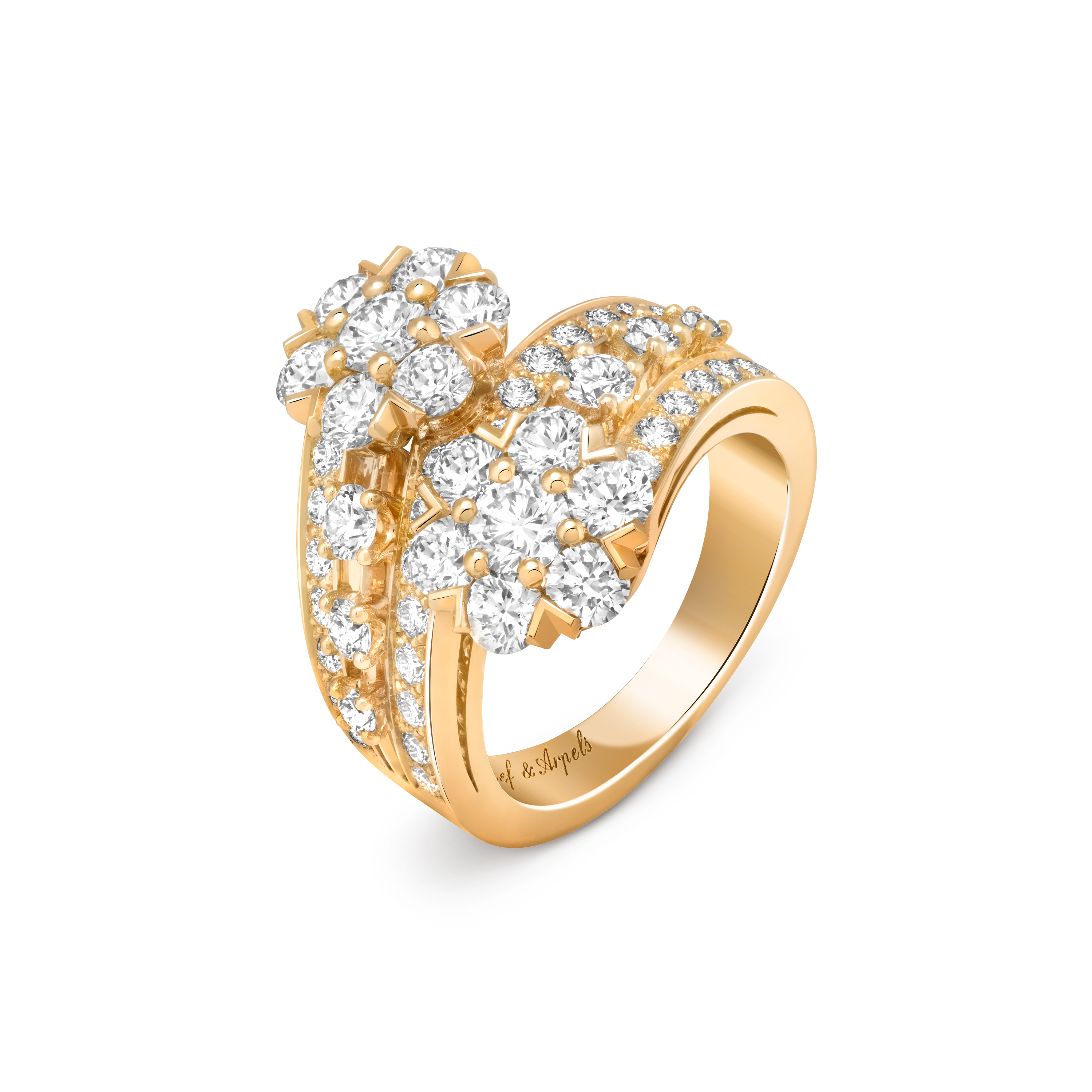 Snowflake戒指, 18K黄金, 钻石:  50颗,  3 克拉, Three Fourth, High Jewelry Ring_梵克雅宝_Van Cleef & Arpels