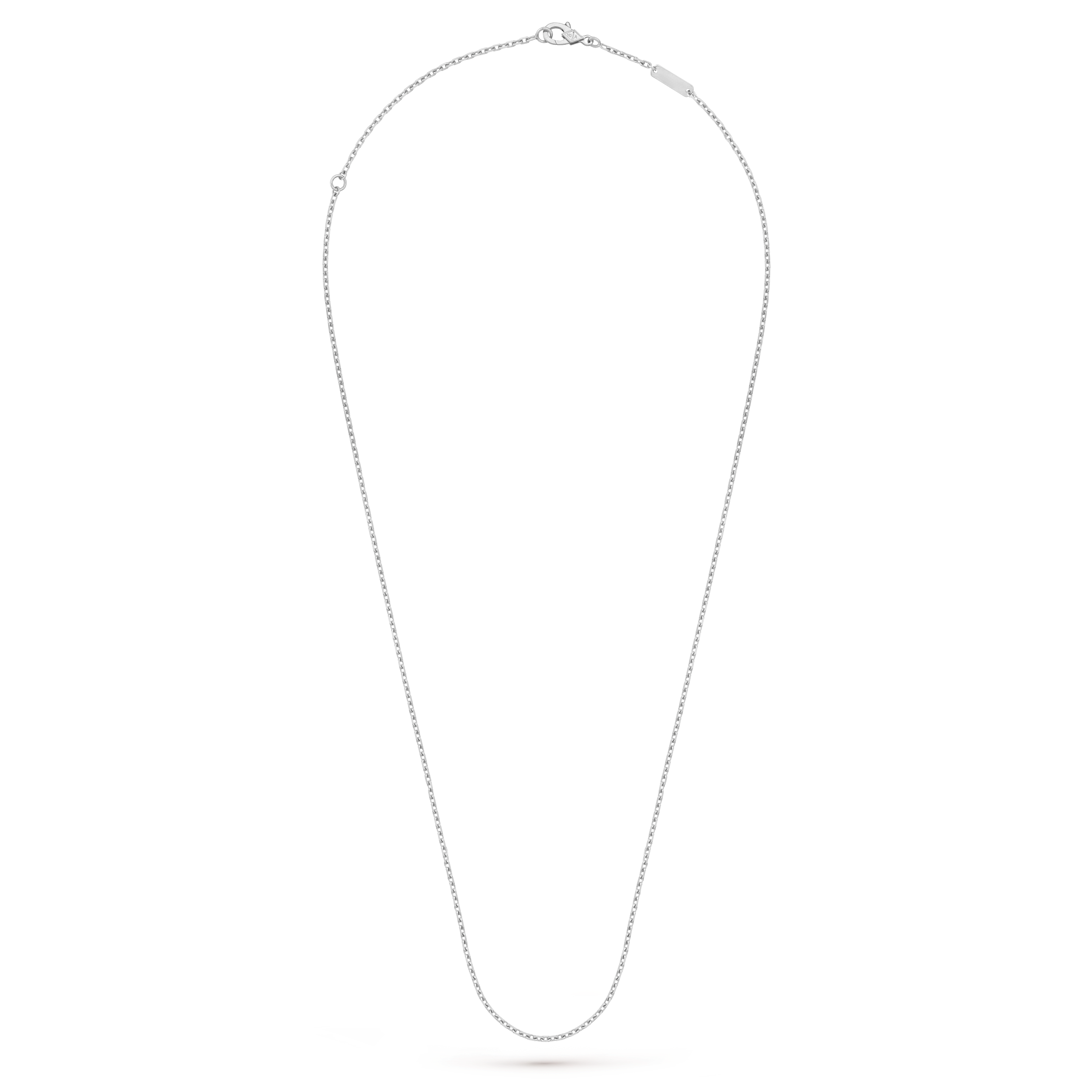 Trace chain, 50 cm, 18K white gold, Three Fourth, Jewelry Chain - Van Cleef & Arpels