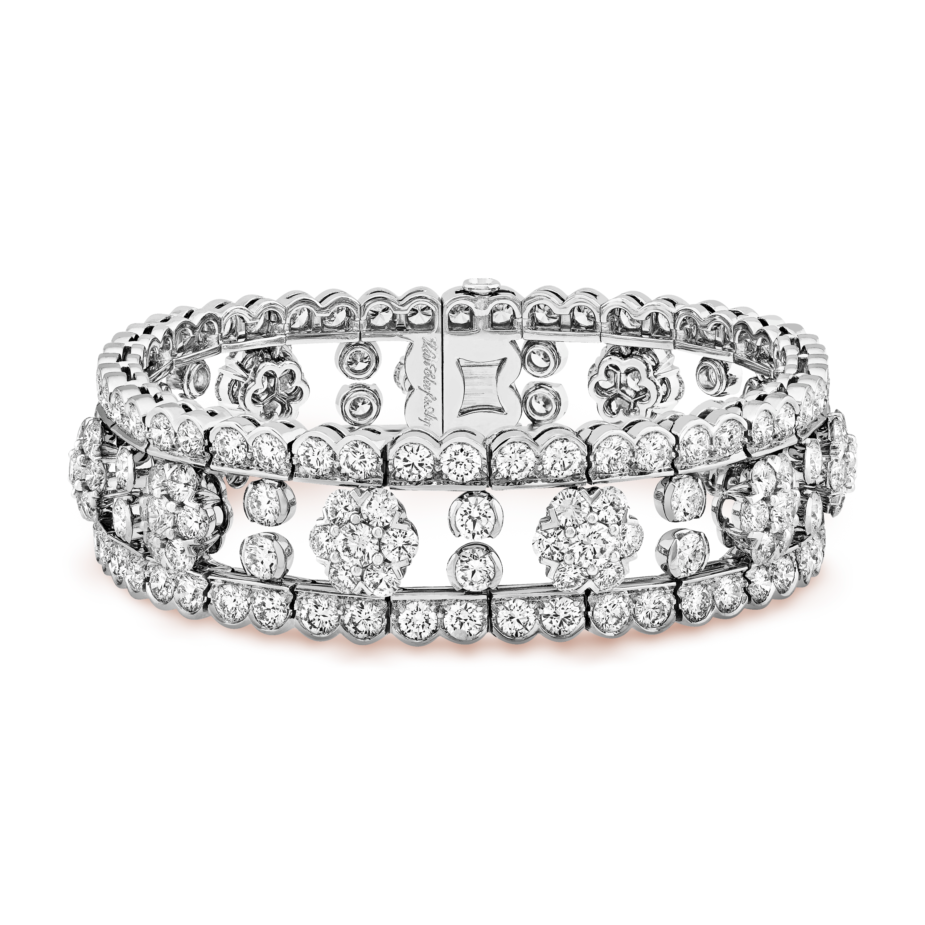 Snowflake bracelet, 18K white gold, Diamond:  195 stones,  21.5 carats, Front, High Jewelry Bracelet - Van Cleef & Arpels