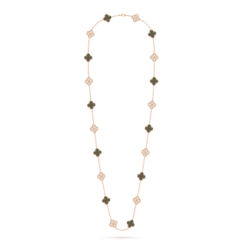 VCARP2R000 - Vintage Alhambra长项链，20枚四叶幸运图案