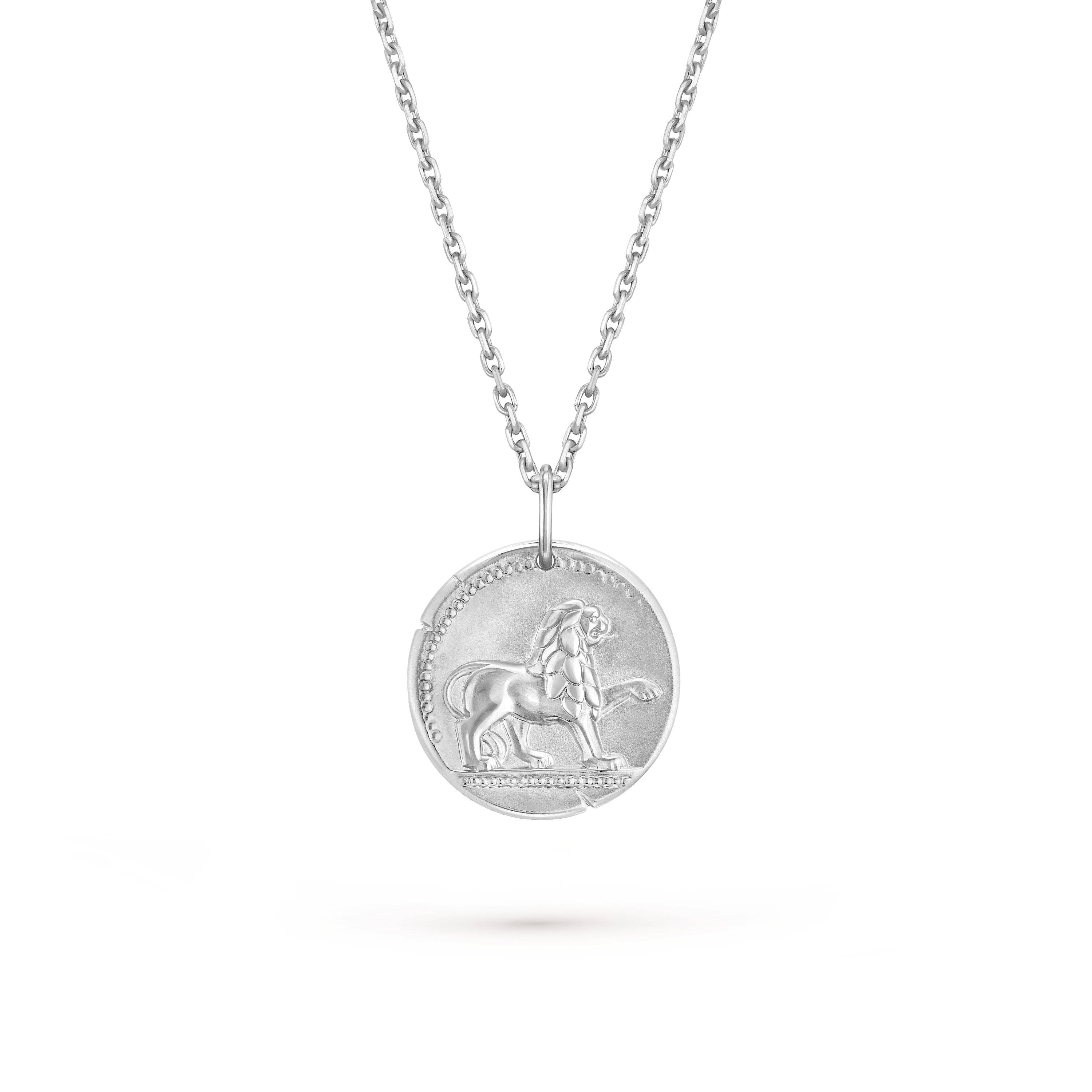 Zodiaque medal Leonis (Leo), 18K white gold, Detail, Jewelry Pendent - Van Cleef & Arpels