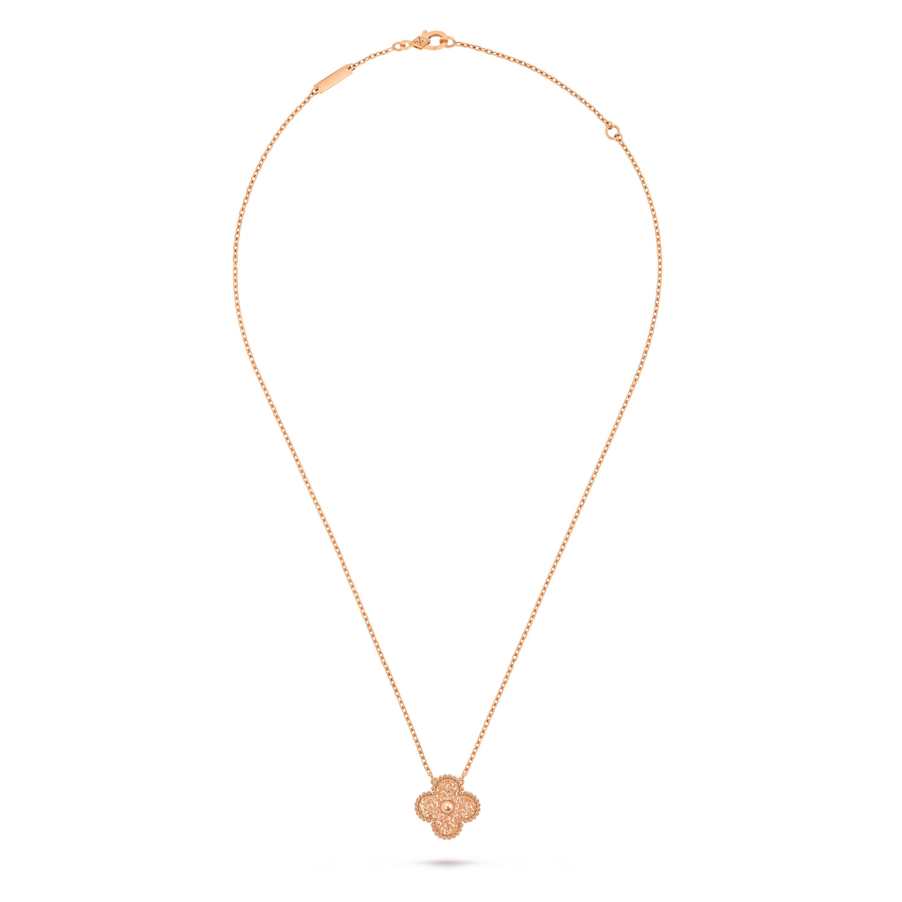 Vintage Alhambra吊坠, 18K玫瑰金, Front, Jewelry Pendent_梵克雅宝_Van Cleef & Arpels