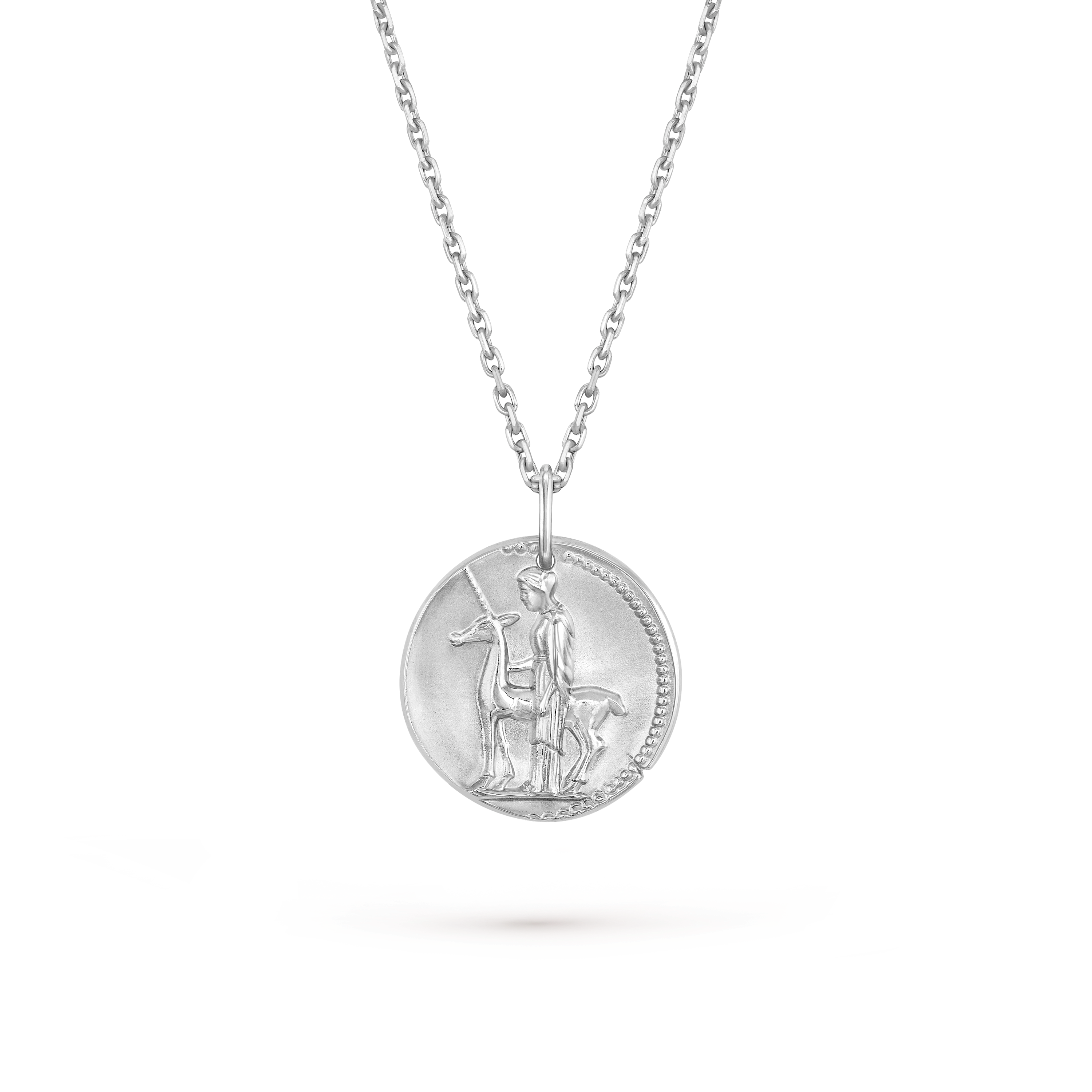 Zodiaque medal Virginis (Virgo), 18K white gold, Detail, Jewelry Pendent - Van Cleef & Arpels