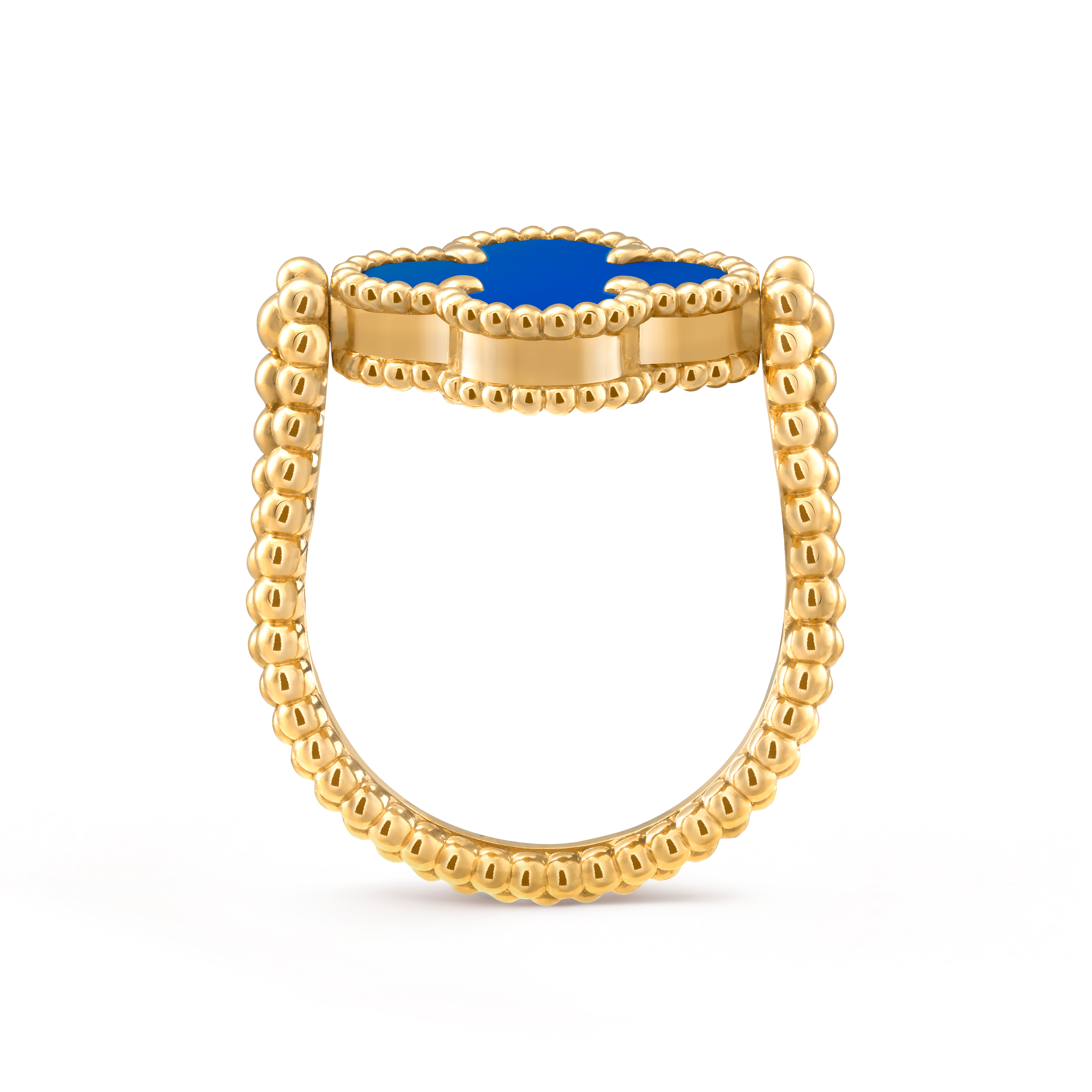 Vintage Alhambra reversible ring 18K yellow gold, Agate