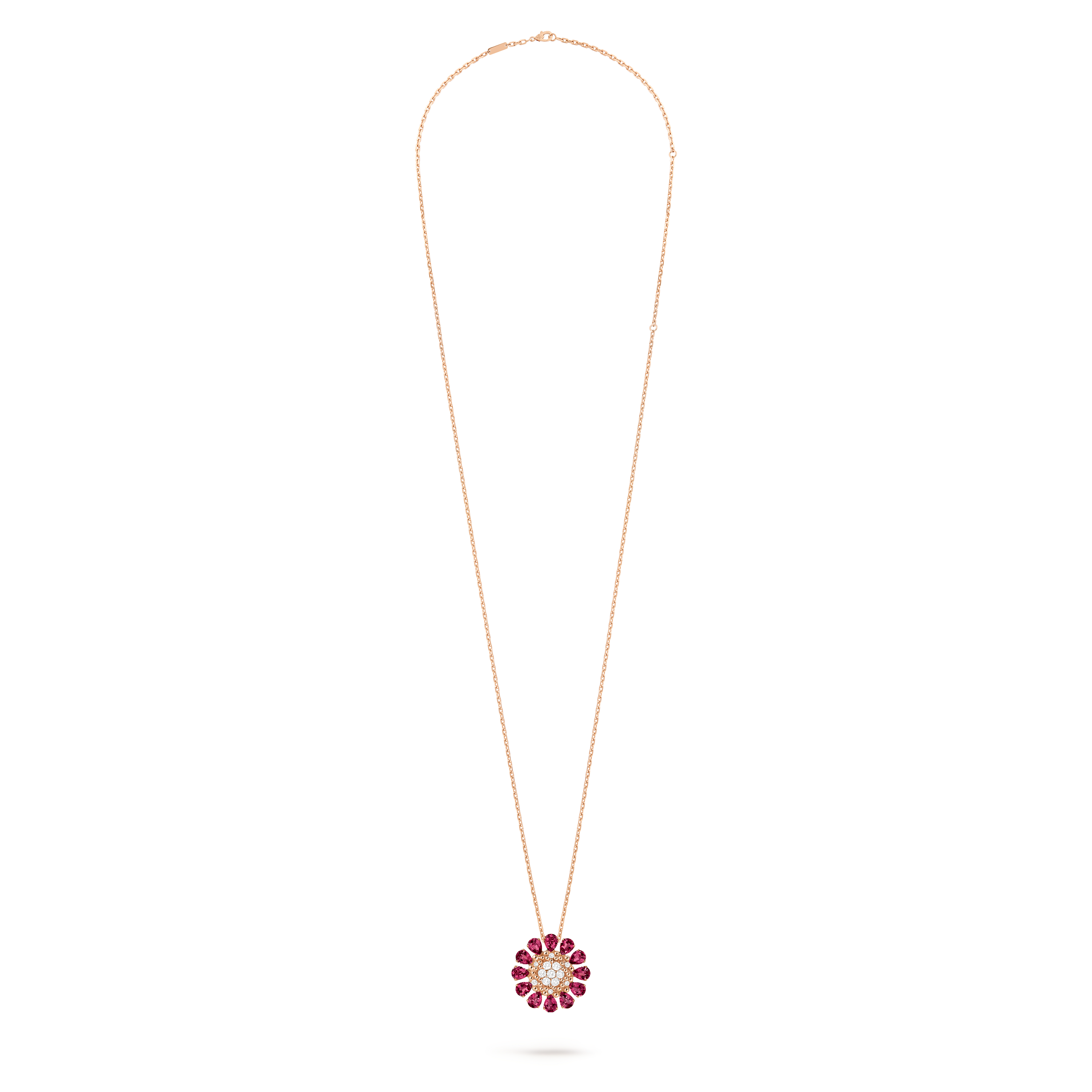 Fleurs d'Hawaï隐秘式腕表, 18K玫瑰金, 玫瑰榴石:  12颗, 珍珠母贝:  1 宝石, 钻石:  59颗,  2.63 克拉, Detail, Watch_梵克雅宝_Van Cleef & Arpels