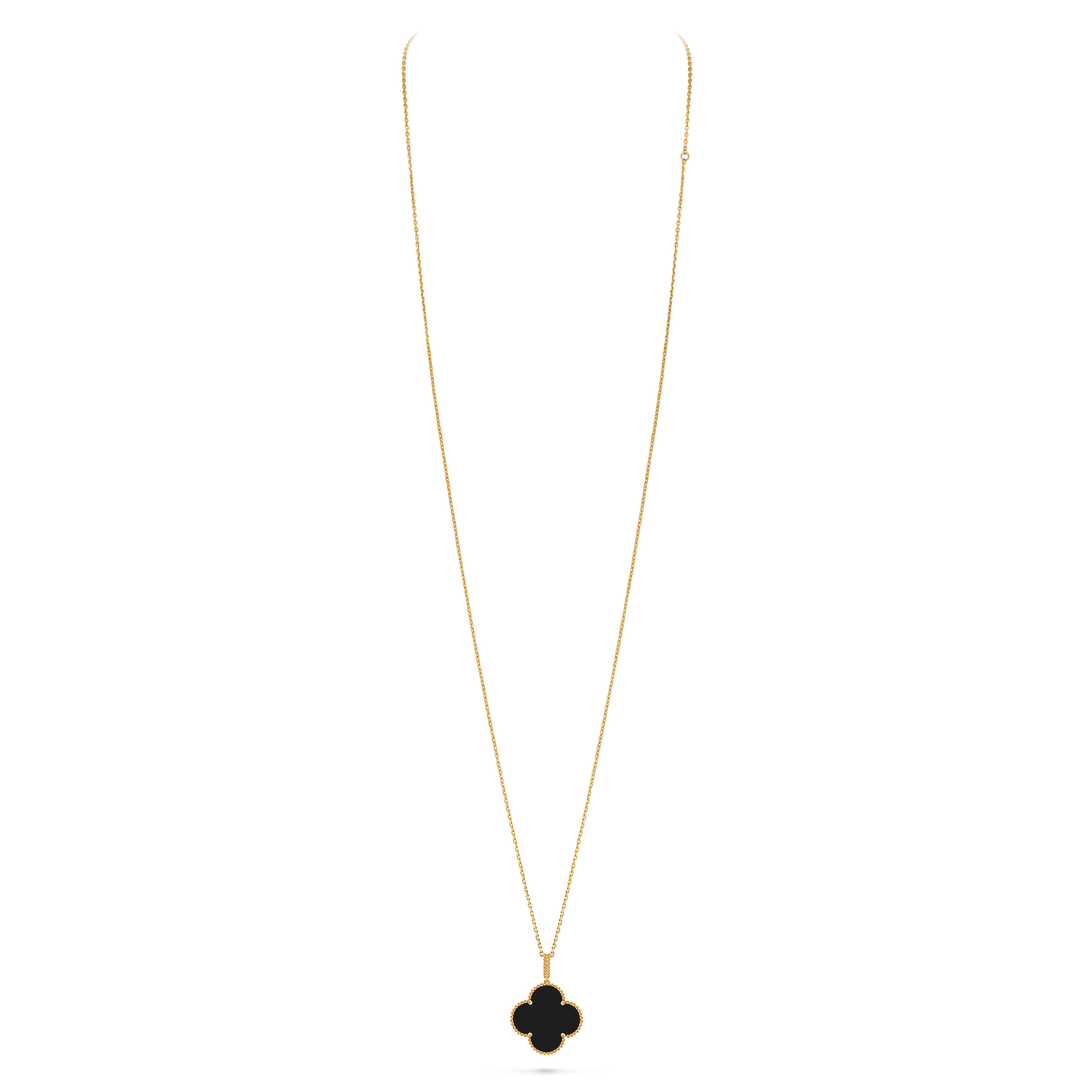 Magic Alhambra长项链，1图案, 18K黄金, 缟玛瑙:  1 宝石, Close Up, Jewelry Long Necklace_梵克雅宝_Van Cleef & Arpels