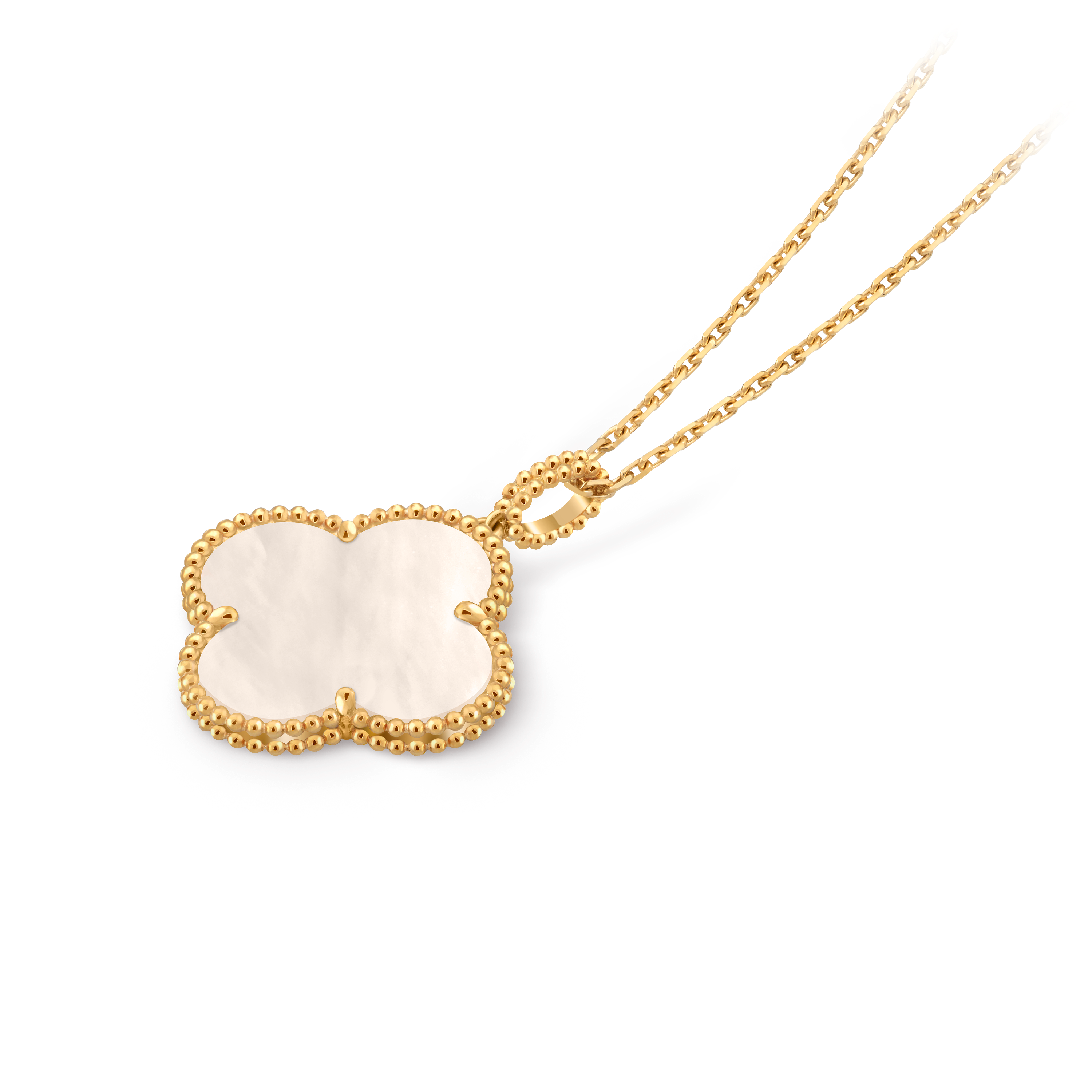 Magic Alhambra长项链，1图案, 18K黄金, 珍珠母贝:  1 宝石, Front, Jewelry Long Necklace_梵克雅宝_Van Cleef & Arpels