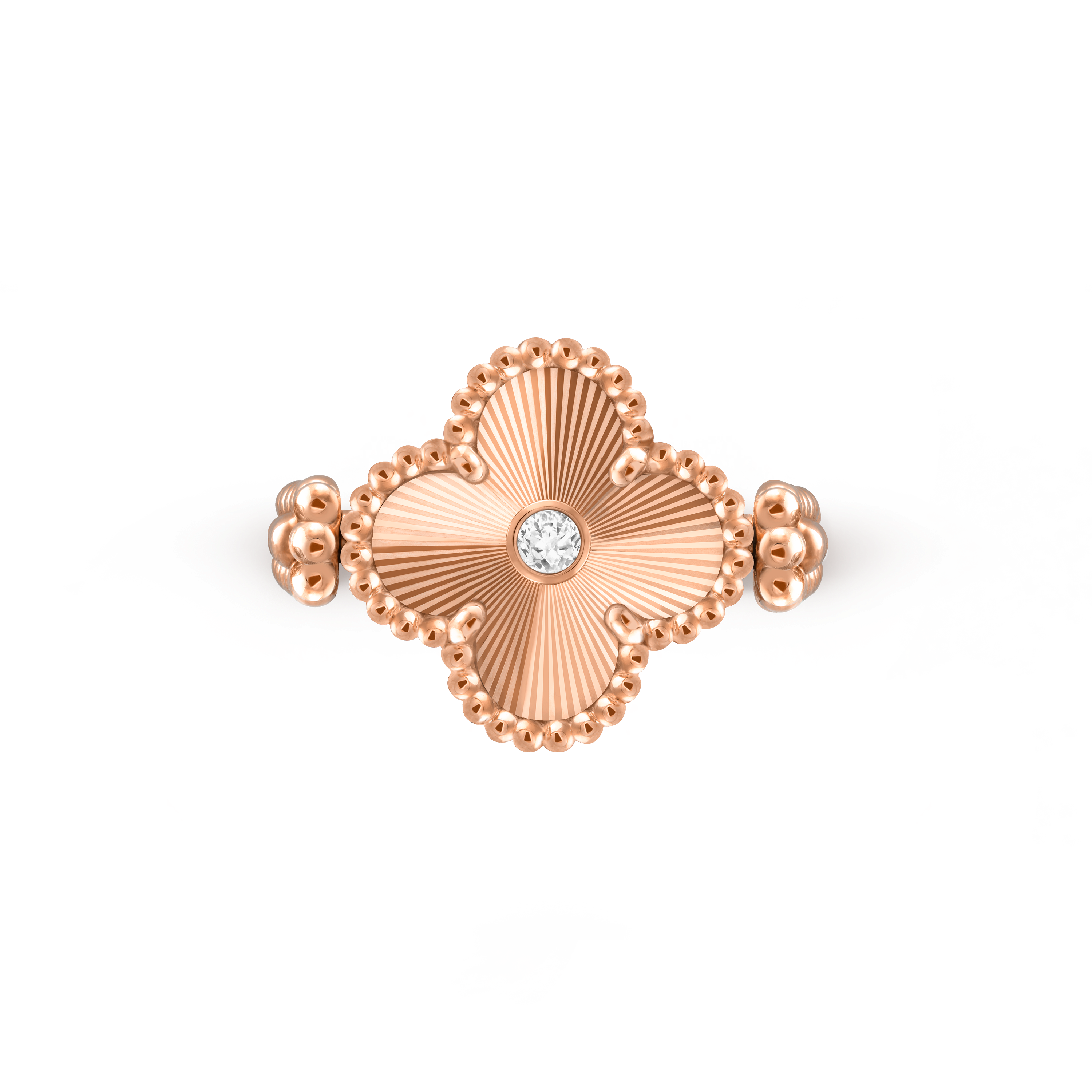 Vintage Alhambra可翻转戒指, 18K玫瑰金, 珍珠母贝:  1 宝石, 钻石:  1 宝石,  0.04 克拉, Top, Jewelry Ring_梵克雅宝_Van Cleef & Arpels