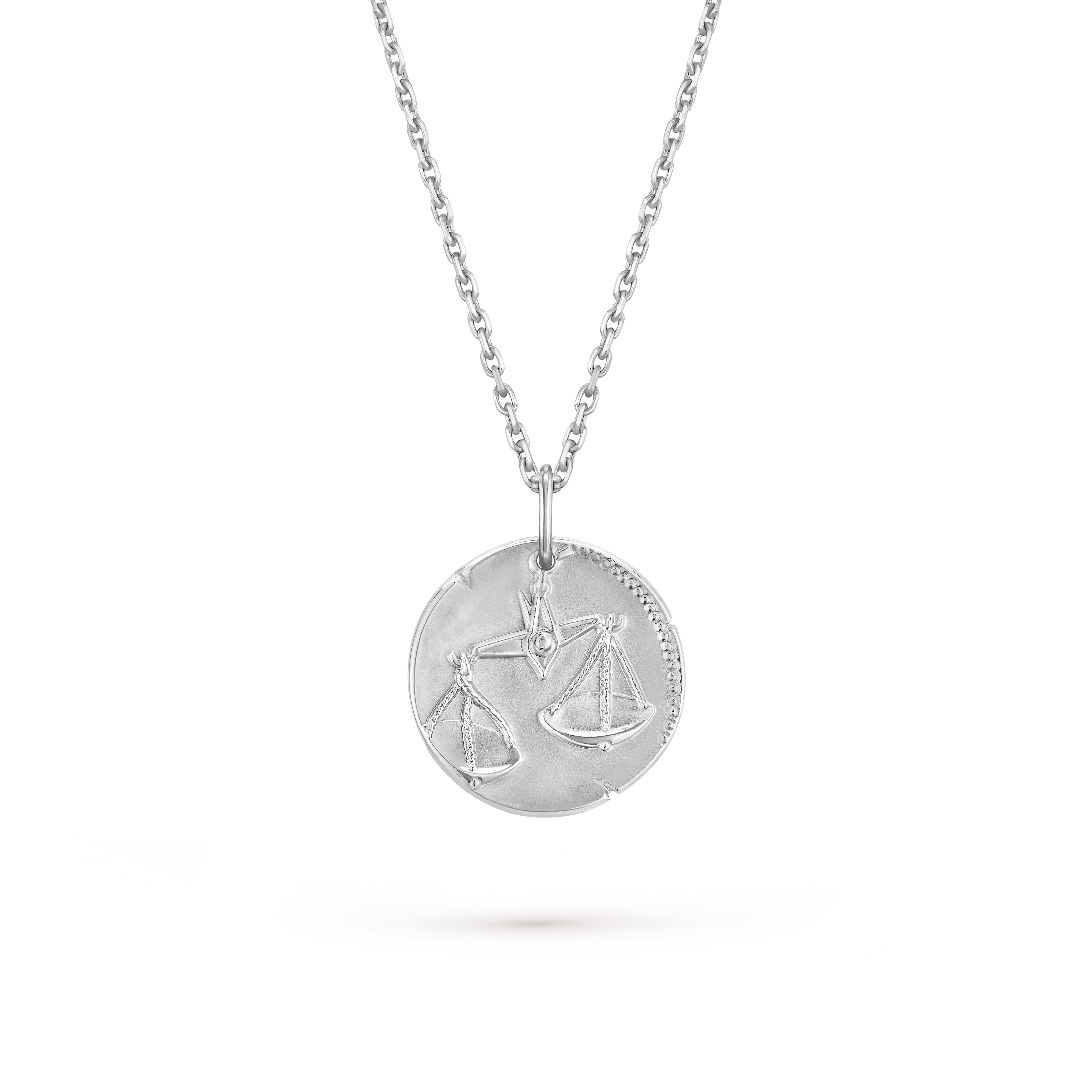 Zodiaque medal Librae (Libra), 18K white gold, Detail, Jewelry Pendent - Van Cleef & Arpels