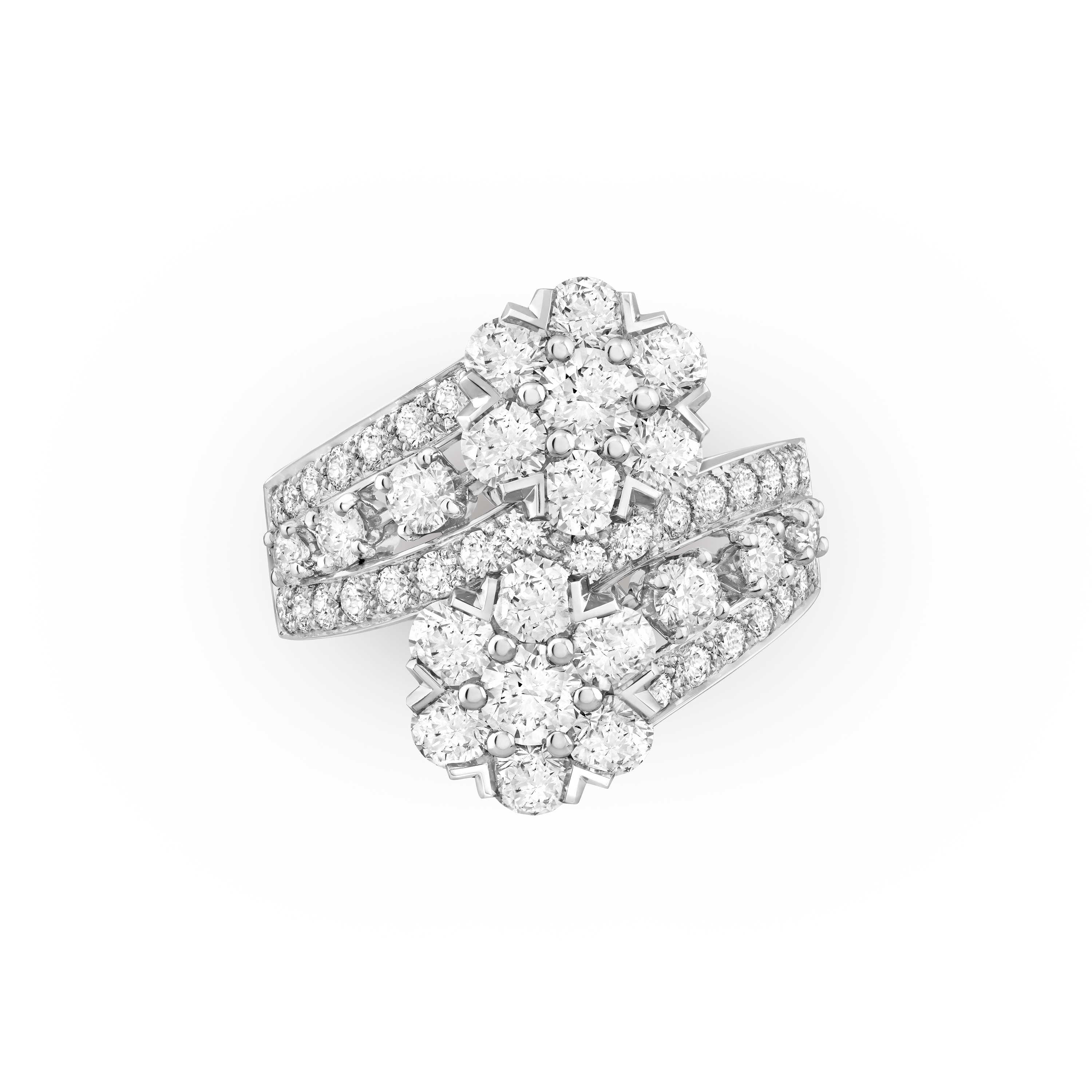 Snowflake戒指, 18K白金, 钻石:  50颗,  3 克拉, Top, High Jewelry Ring_梵克雅宝_Van Cleef & Arpels