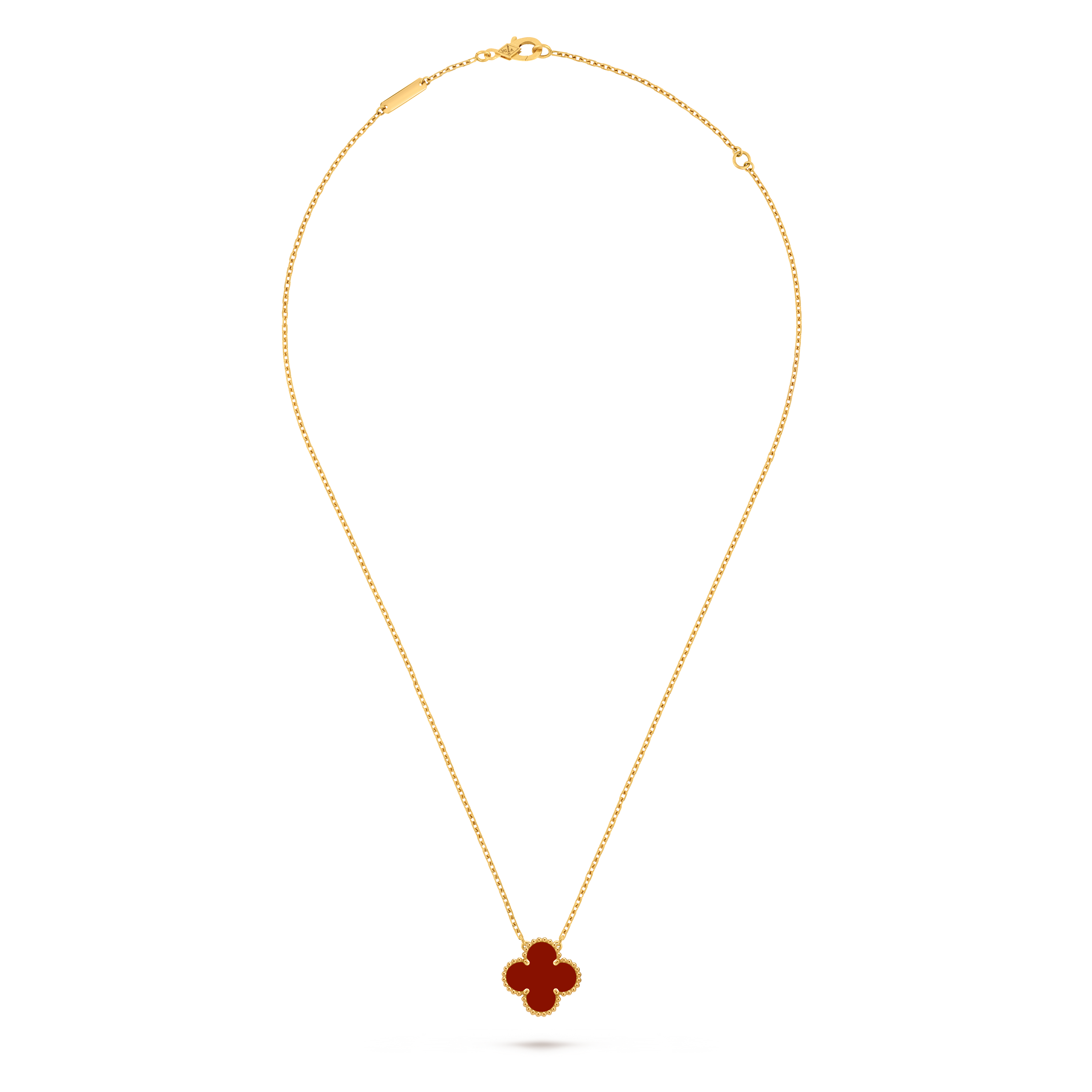 Vintage Alhambra吊坠, 18K黄金, 红玉髓:  1 宝石, Front, Jewelry Pendent_梵克雅宝_Van Cleef & Arpels