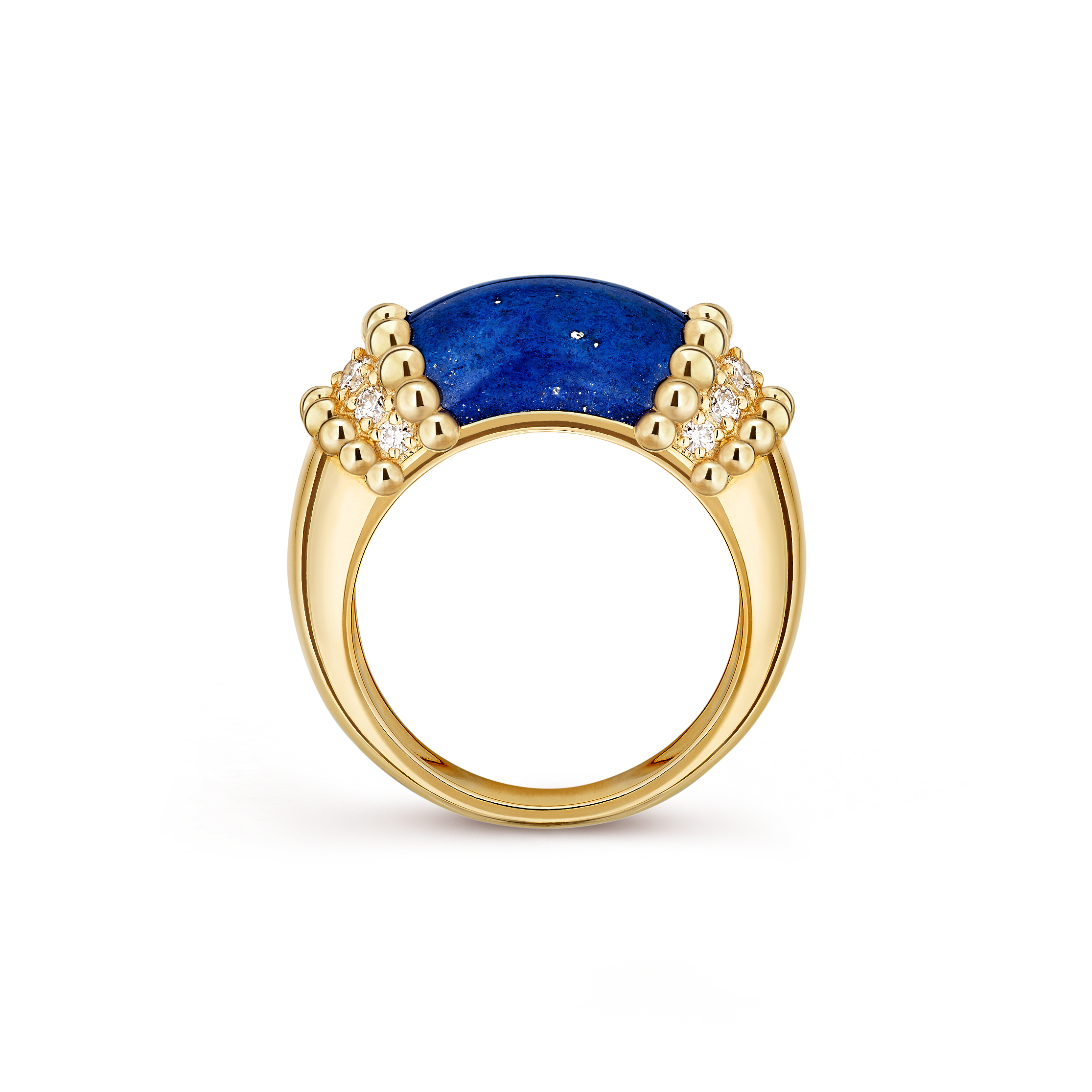 Perlée couleurs戒指, 18K黄金, 钻石:  12颗,  0.29 克拉, 青金石:  1 宝石, Profile, Jewelry Ring_梵克雅宝_Van Cleef & Arpels