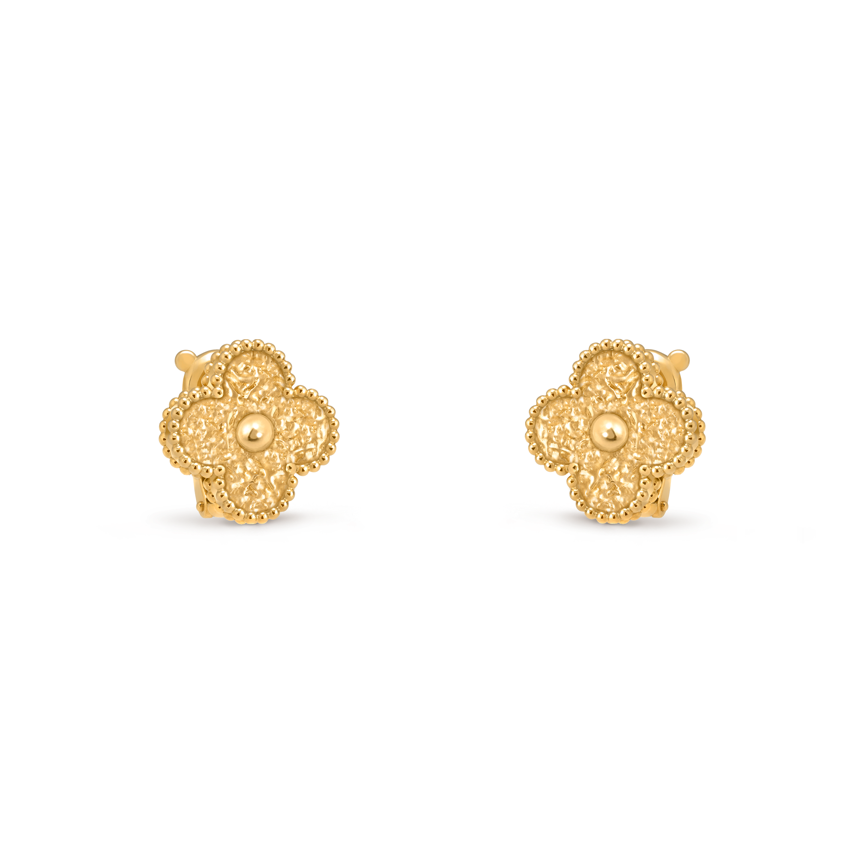 Vintage Alhambra耳环, 18K黄金, Three Fourth, Jewelry Earrings_梵克雅宝_Van Cleef & Arpels