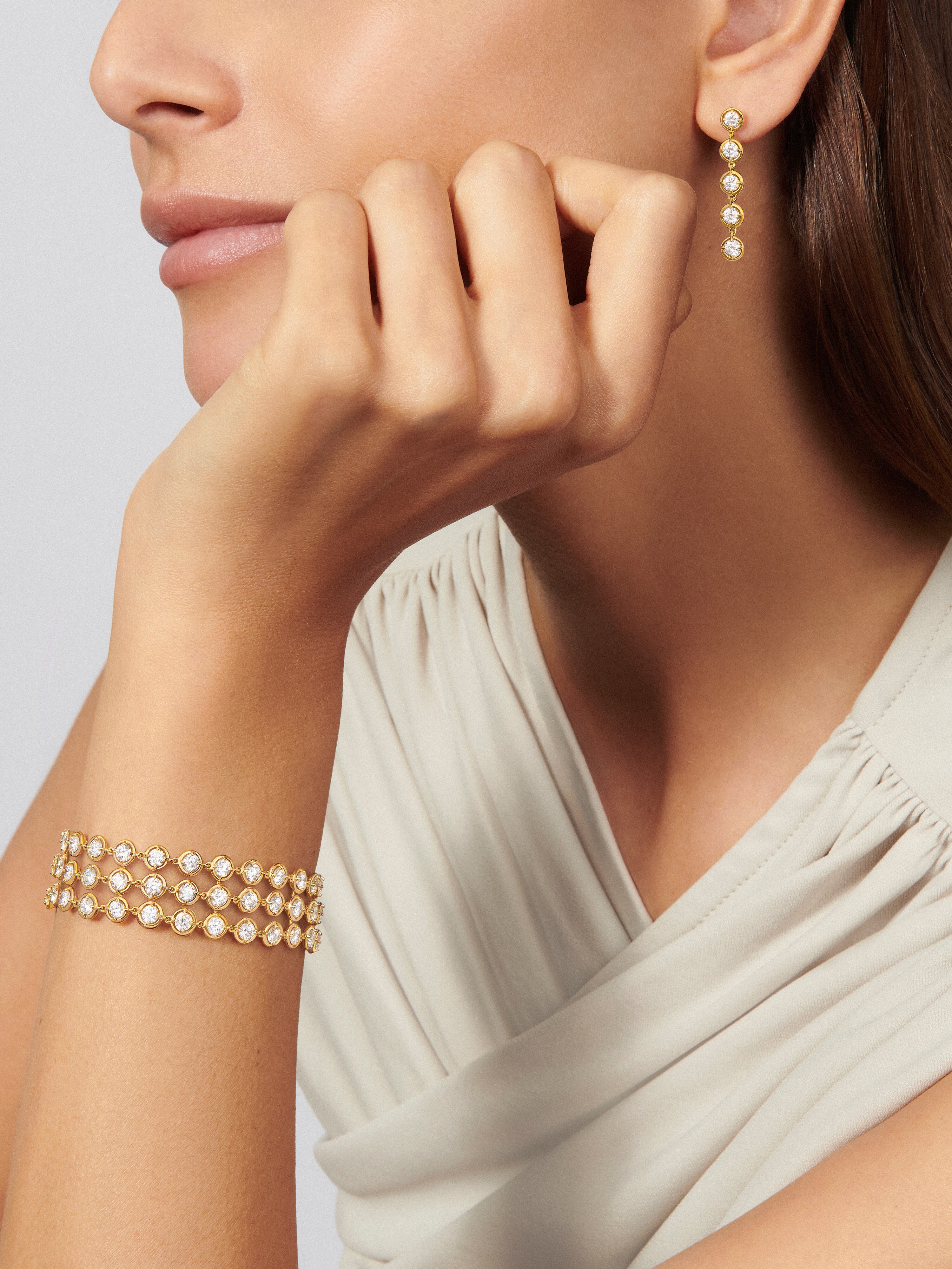 Palmyre bracelet, 18K yellow gold, Diamond:  81 stones,  10.81 carats, Worn Alternative, High Jewelry Bracelet - Van Cleef & Arpels