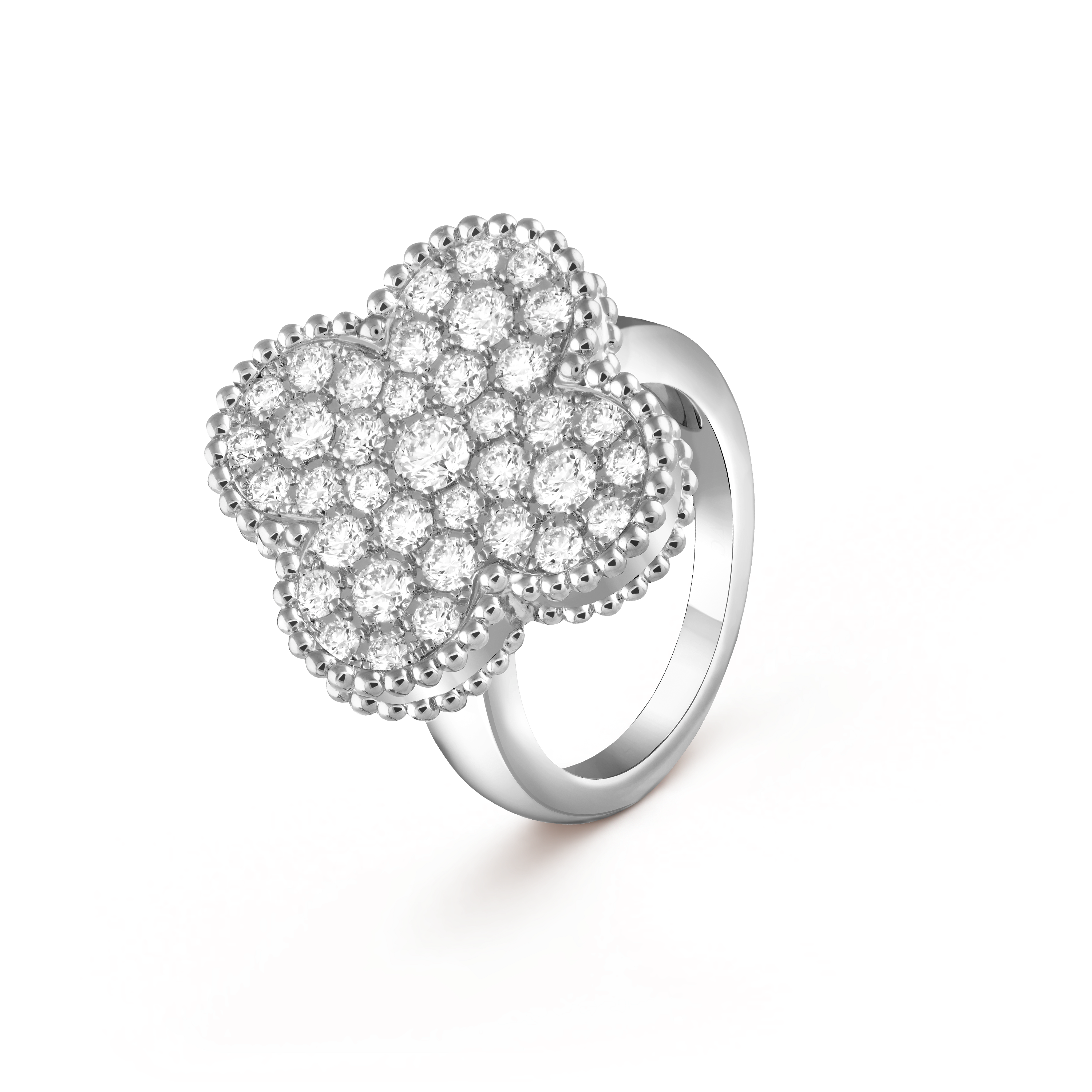 Magic Alhambra戒指, 18K白金, 钻石:  37颗,  1.06 克拉, Three Fourth, Jewelry Ring_梵克雅宝_Van Cleef & Arpels