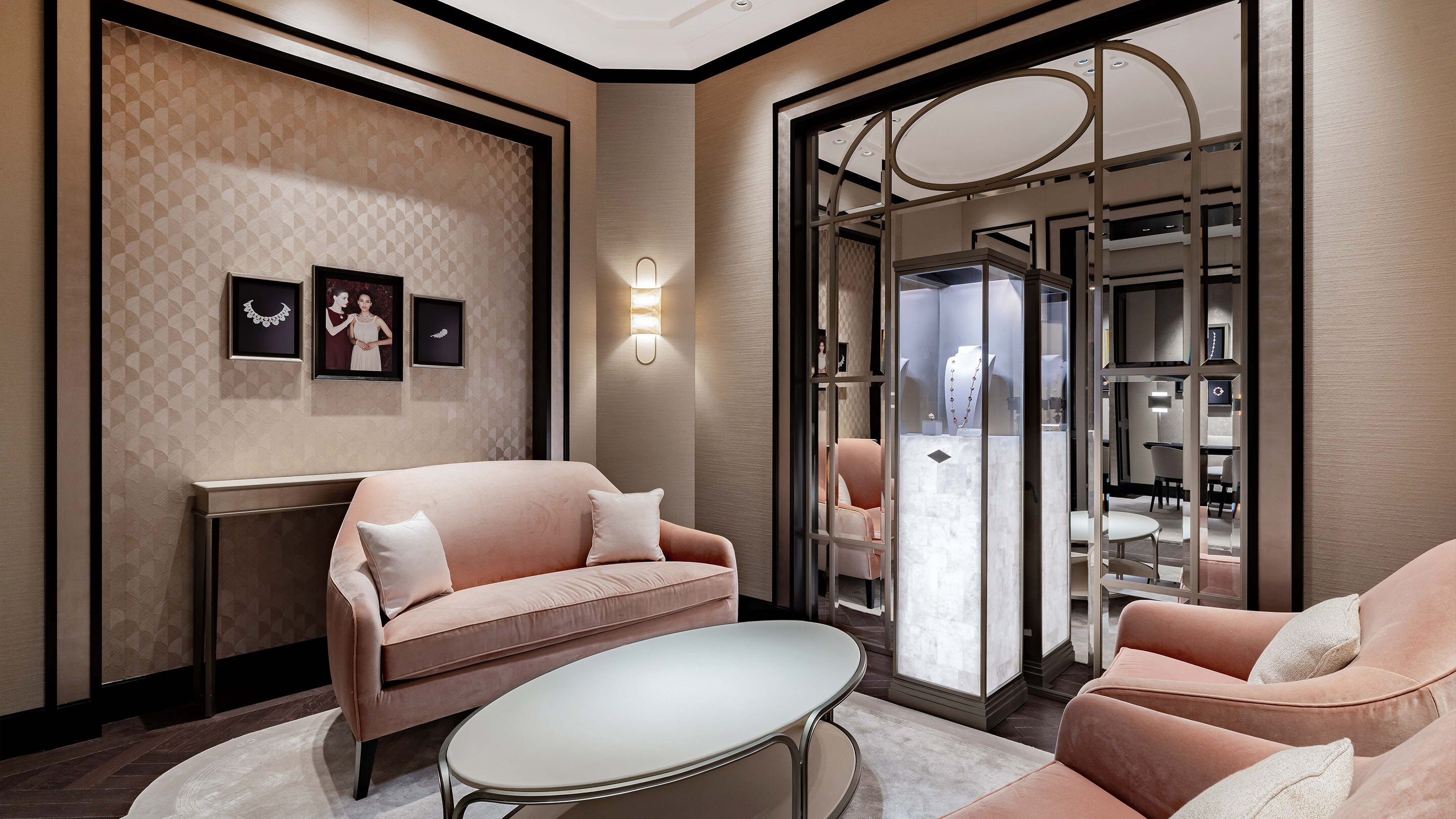 Beijing, WFC Design, picture of the boutique's poetic salon, Van Cleef & Arpels.
