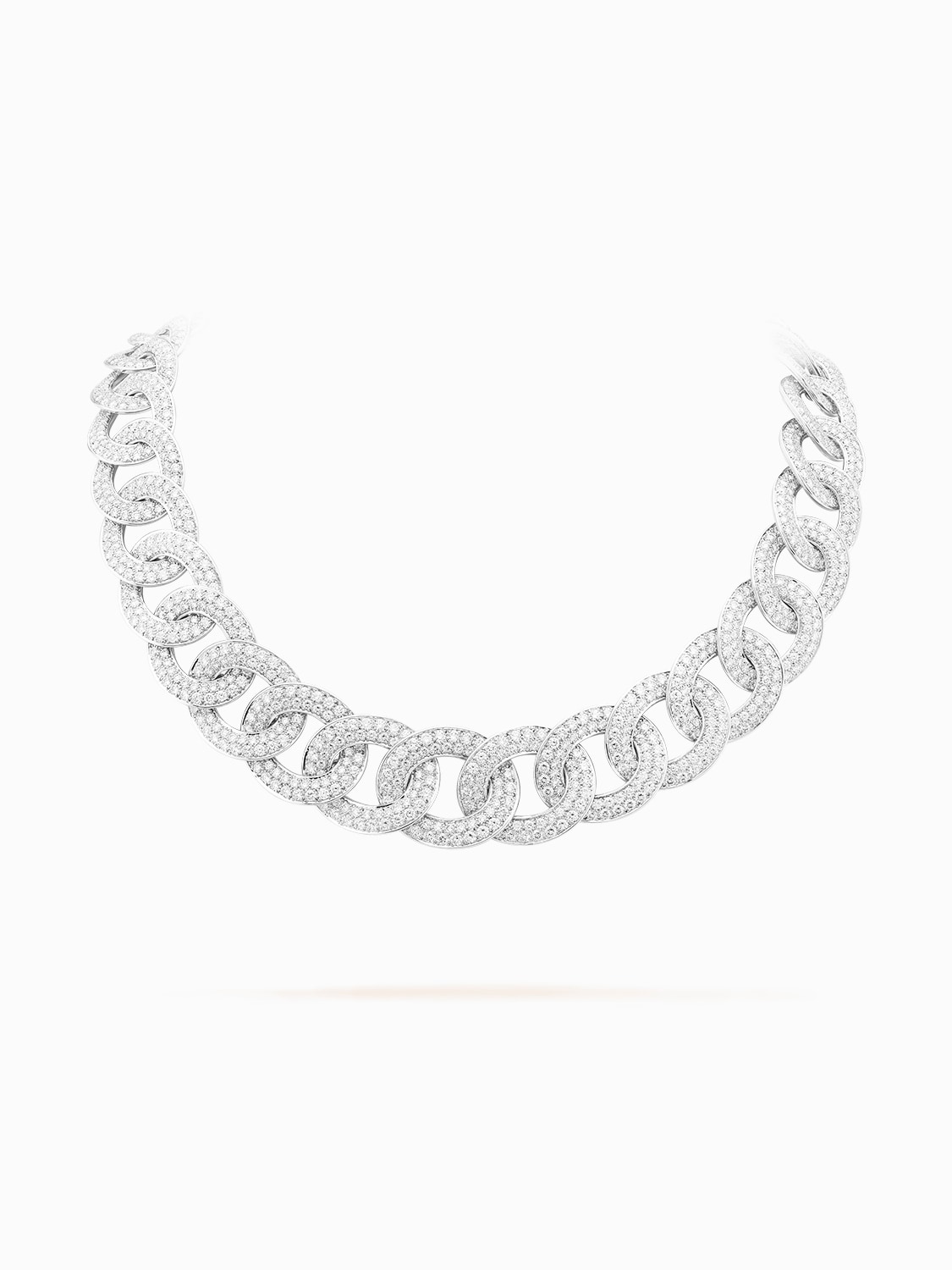 Olympia necklace, 18K white gold, diamond, craftsmanship, Olympia collection, Van Cleef & Arpels