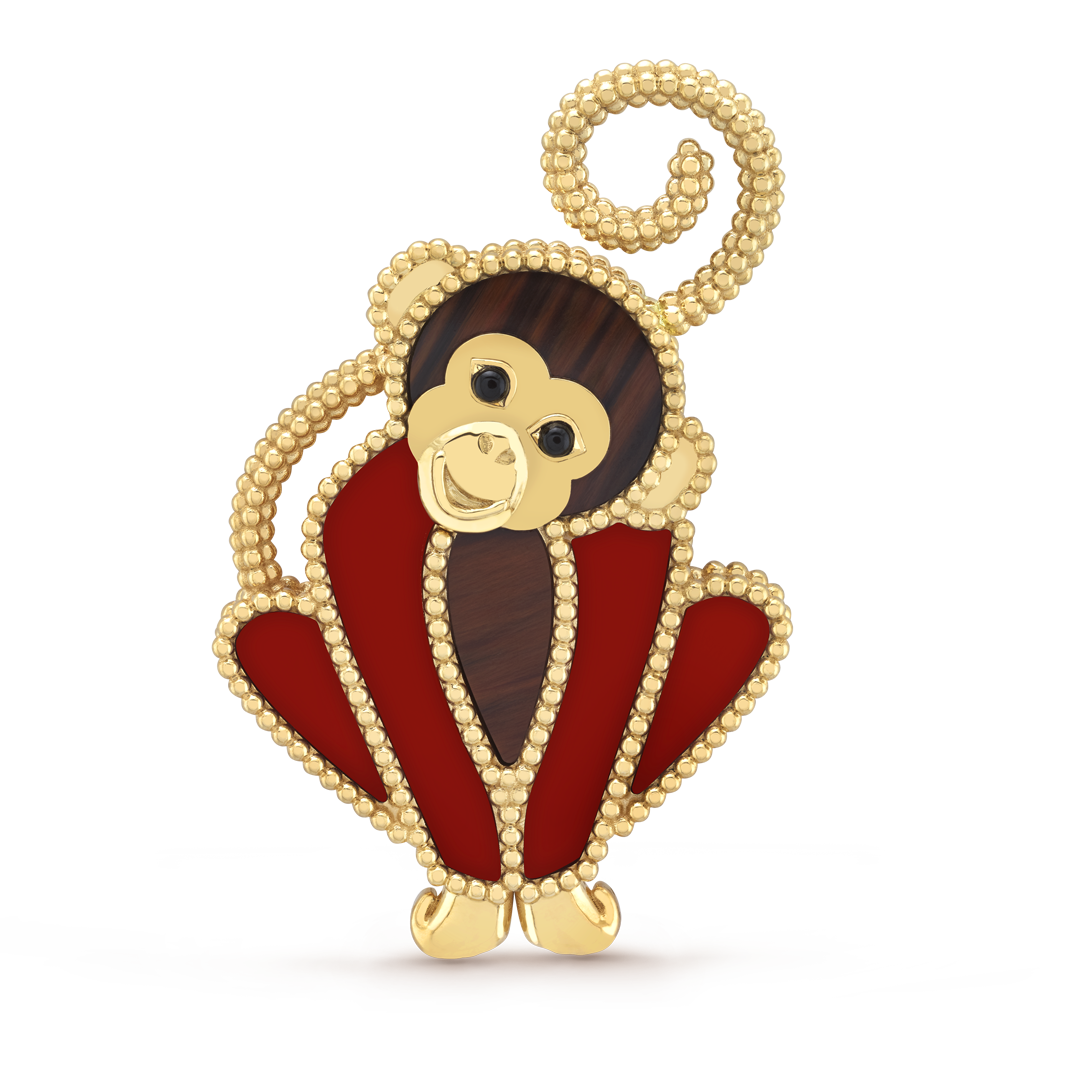 Lucky Animals Panda胸针，镀铑白K金，珍珠母贝，缟玛瑙。Lucky Animals系列，Van Cleef & Arpels梵克雅宝。