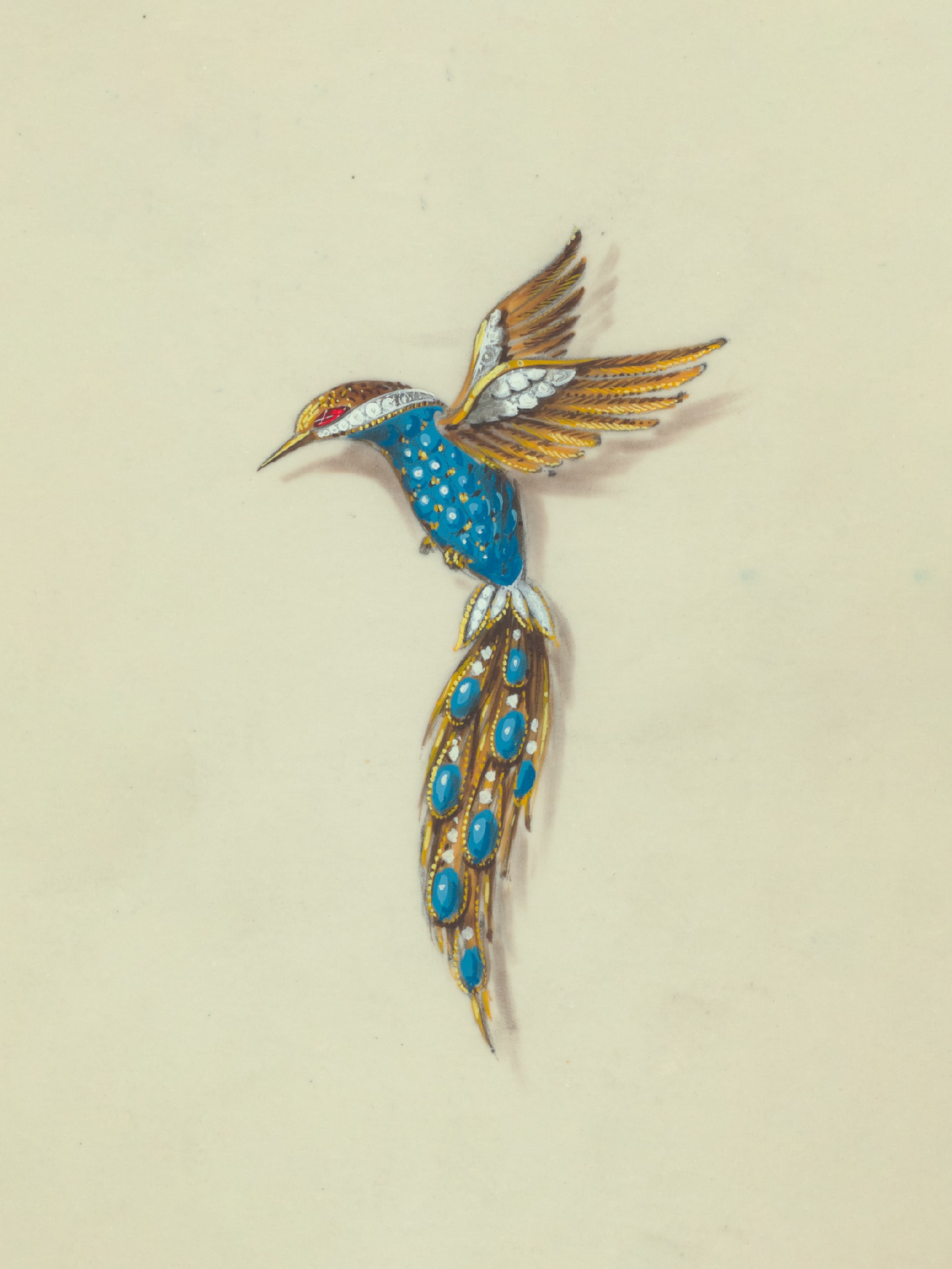 Bird胸针设计图，约1965年，Van Cleef & Arpels梵克雅宝档案