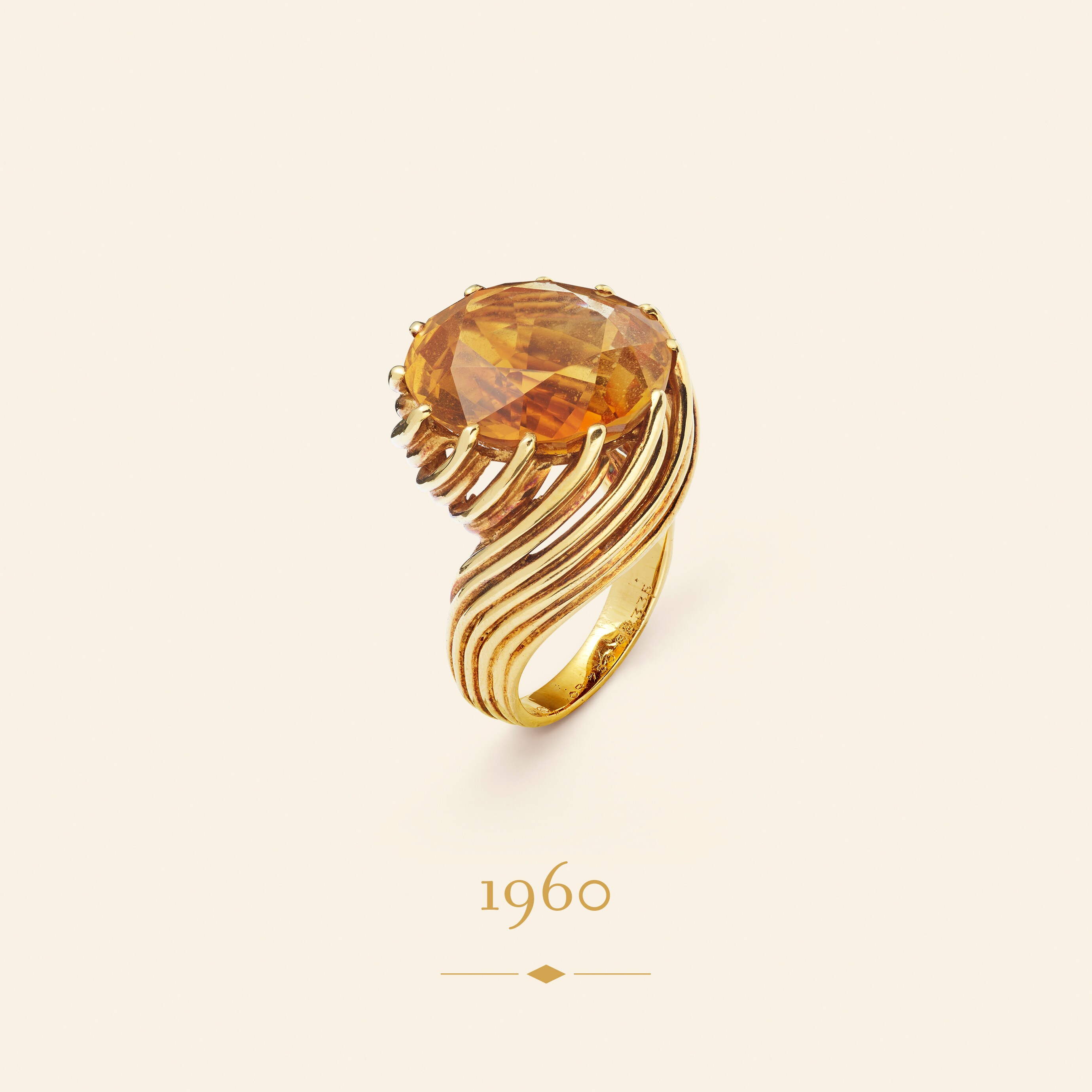 Whirl ring, 1960. Yellow gold, citrine. Van Cleef & Arpels Collection