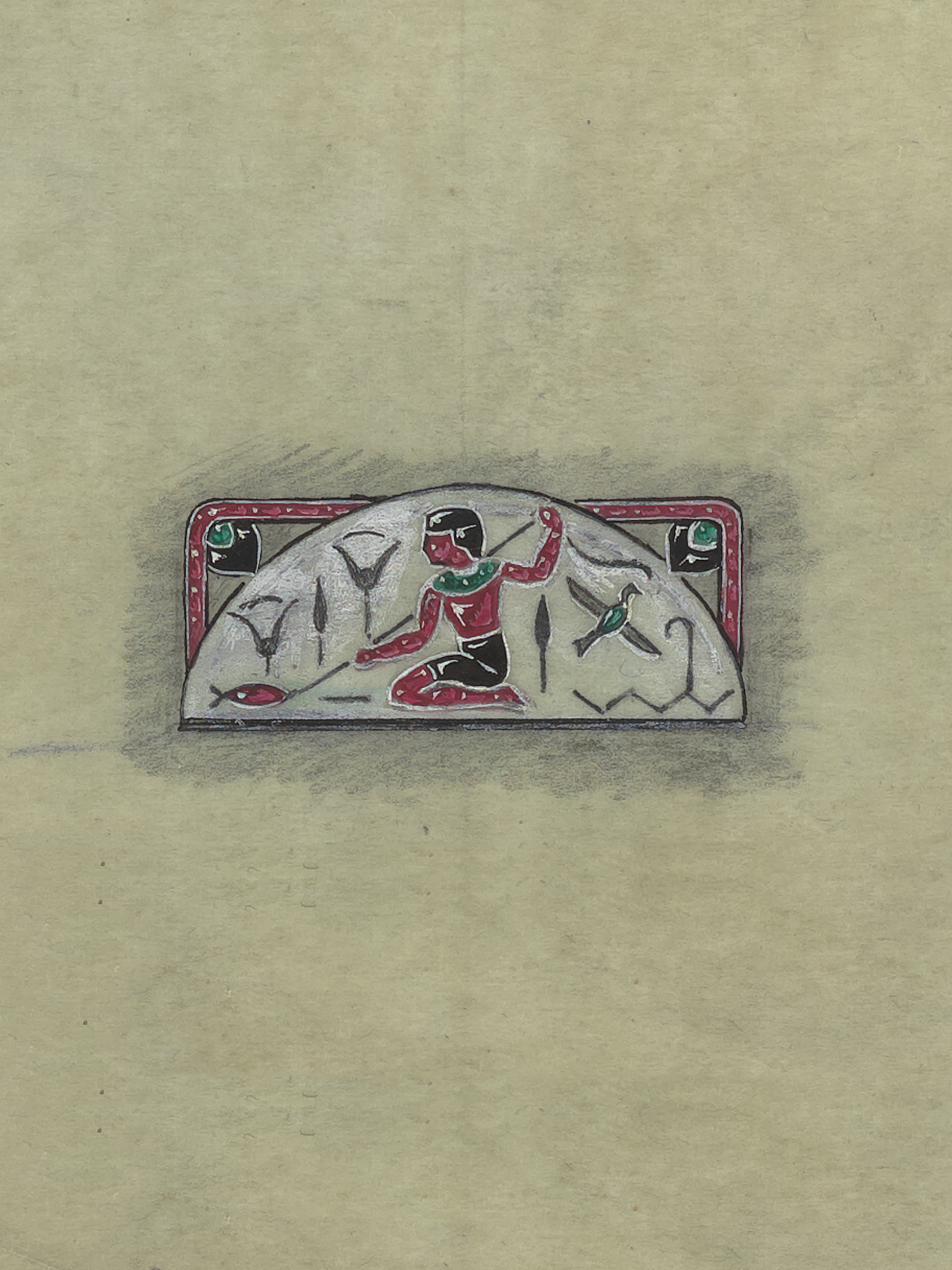 埃及灵感手镯设计图，约1925年，Van Cleef & Arpels梵克雅宝档案