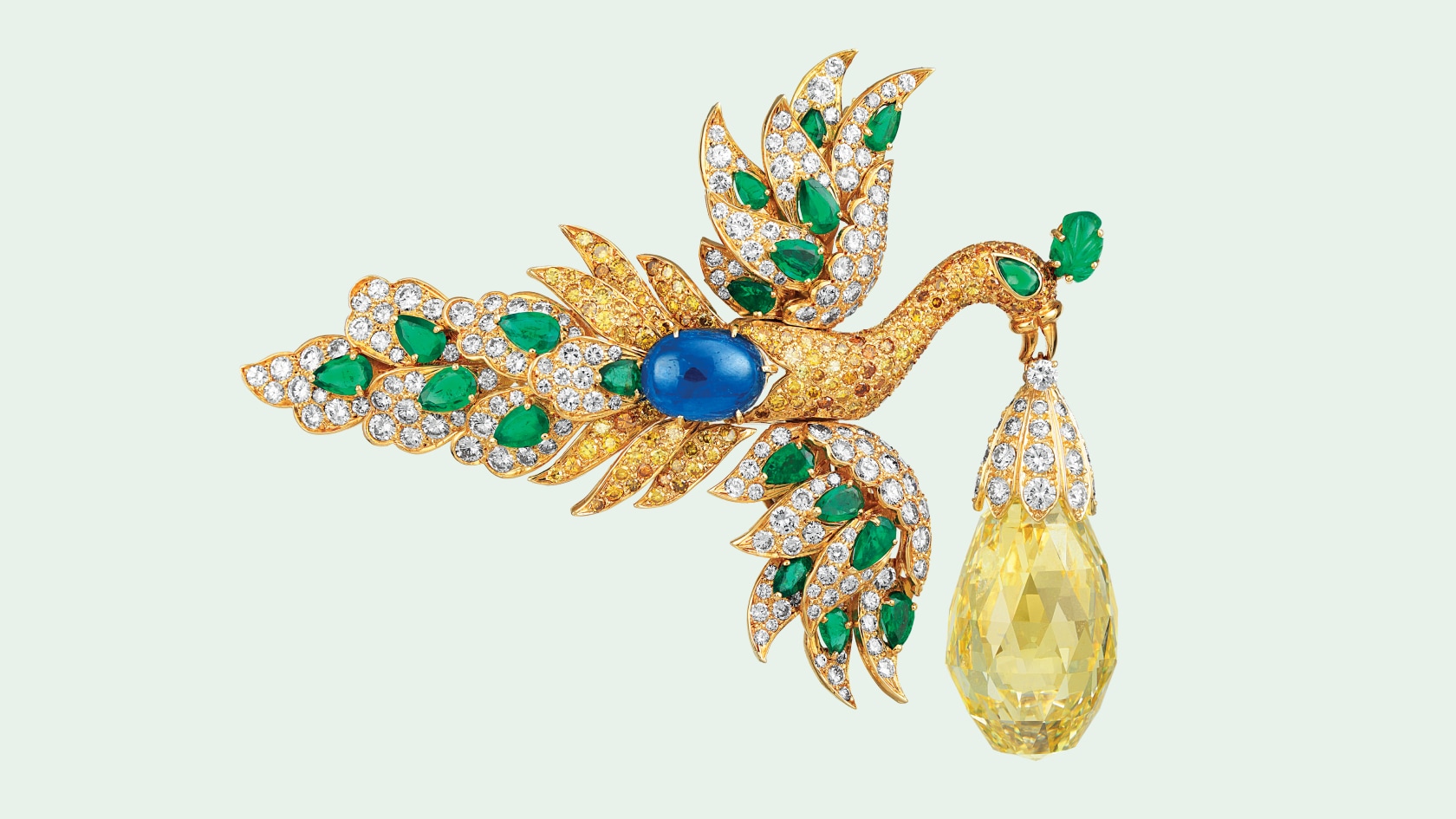 Bird胸针和Walska吊坠，1971-1972年，Van Cleef & Arpels梵克雅宝典藏