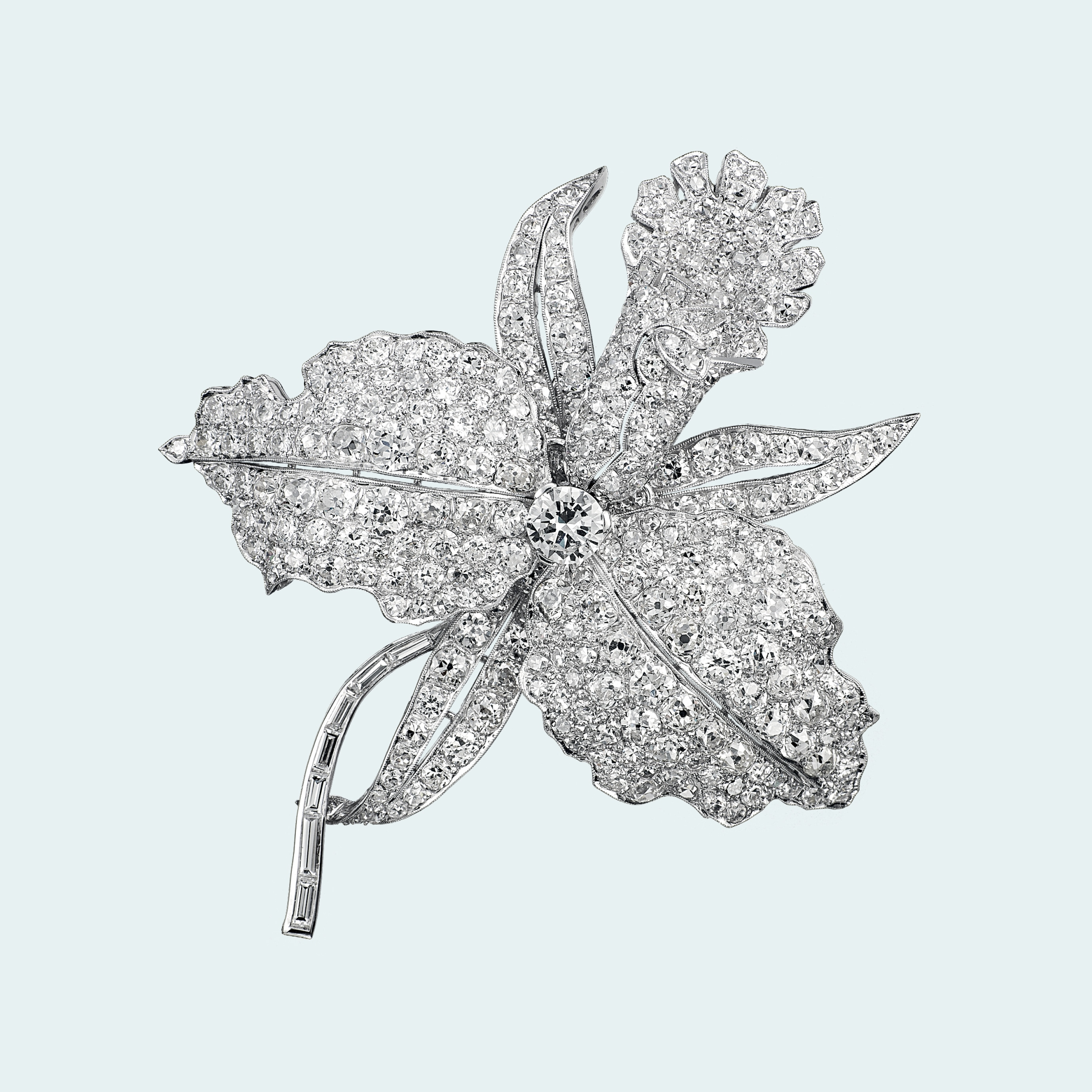 Orchid胸针,1927年。铂金,钻石。Van Cleef & Arpels梵克雅宝典藏。