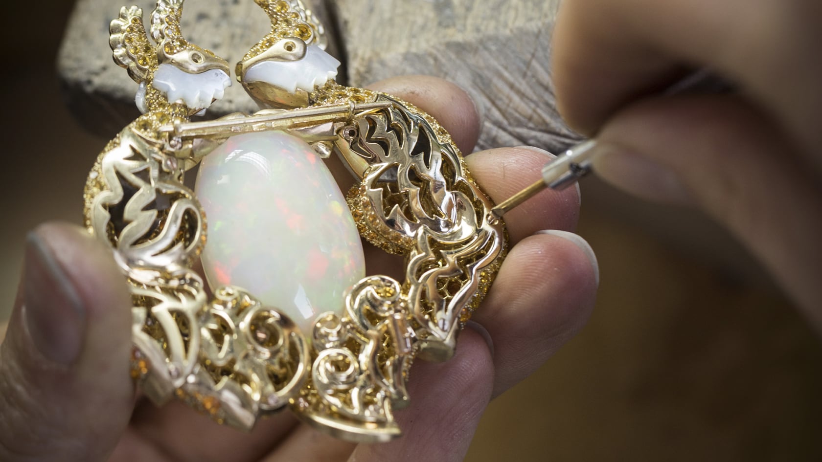 旋紧背面网格，Ecureuils胸针，Van Cleef & Arpels梵克雅宝