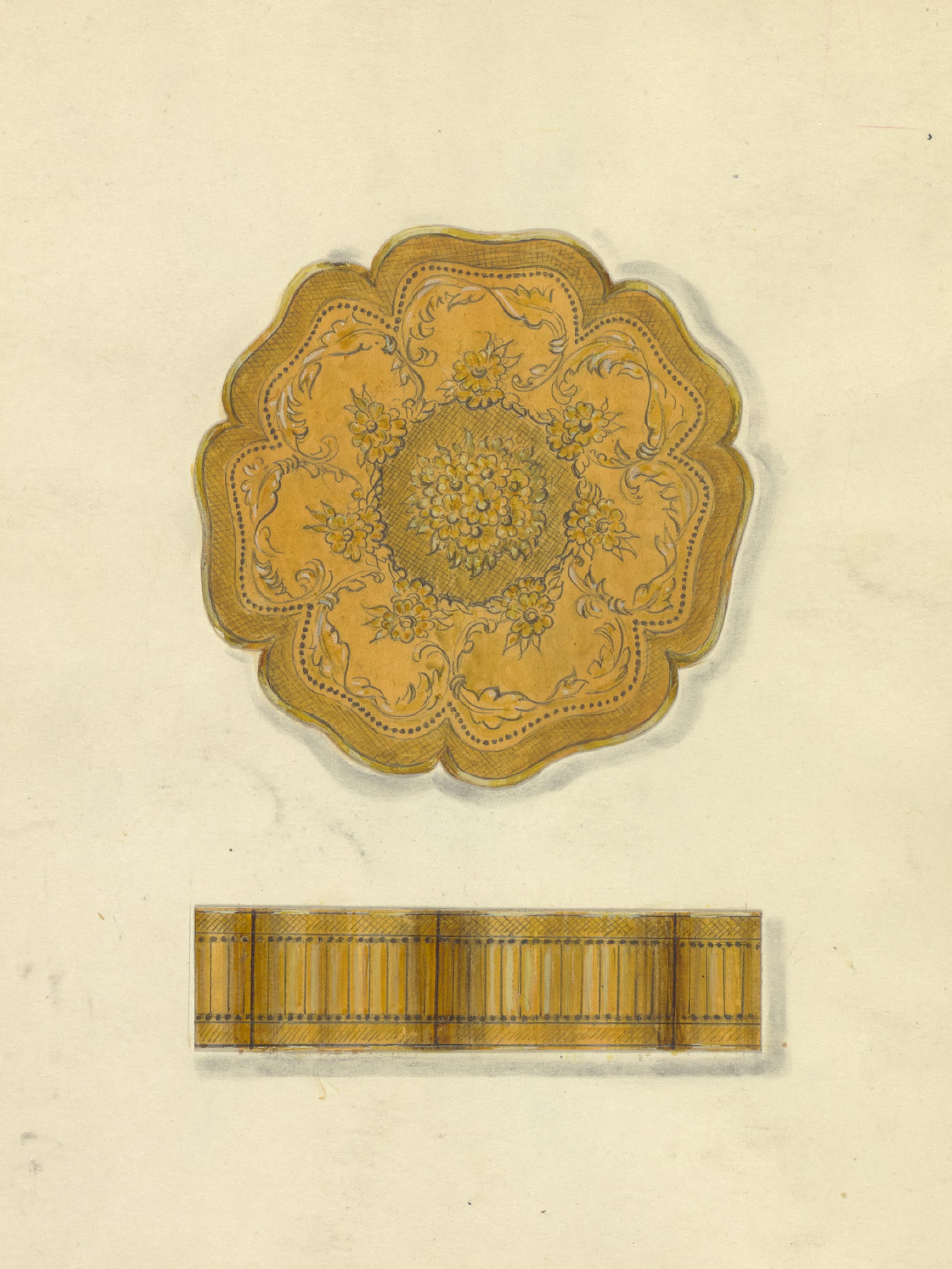 Design of a powder case, 1950. Van Cleef & Arpels Archives.